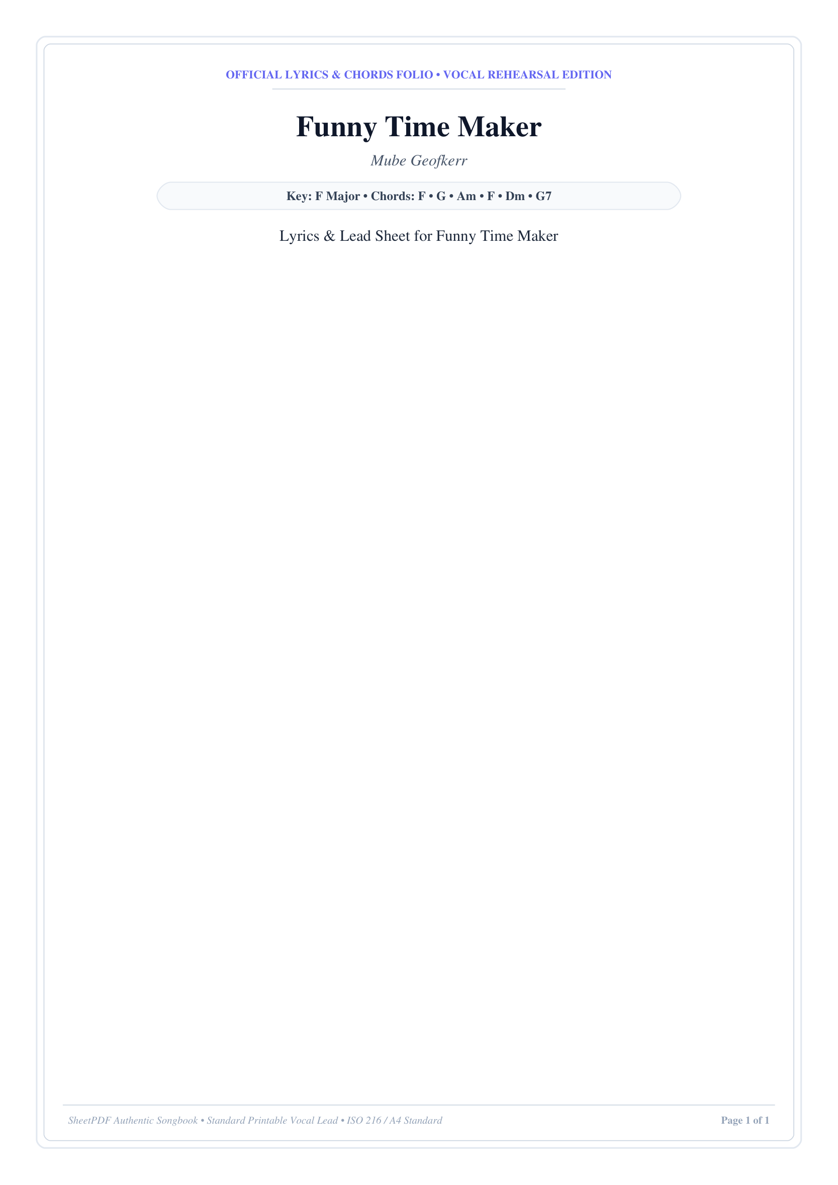Funny Time Maker Lyrics & Chords Folio