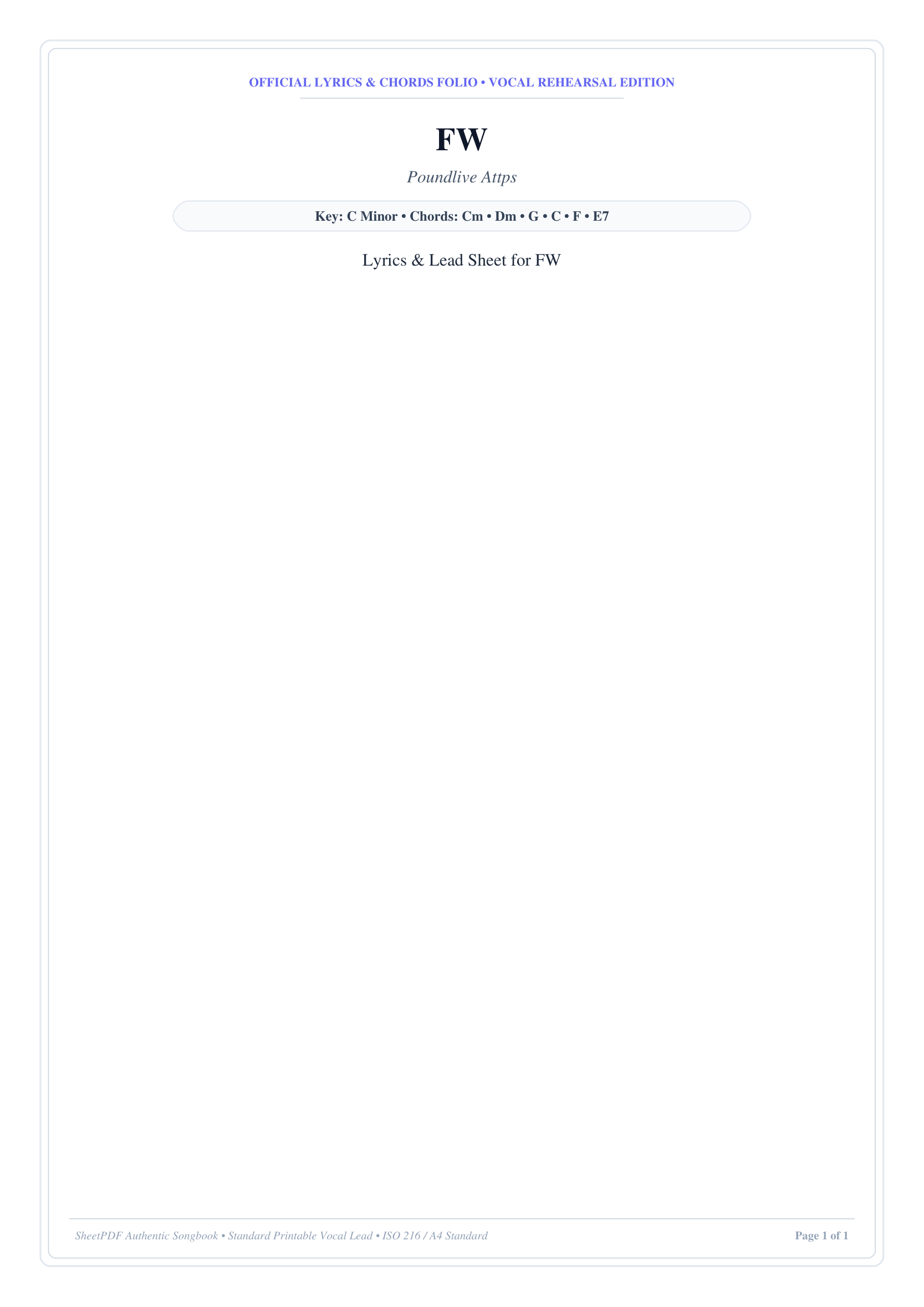 FW Lyrics & Chords Folio