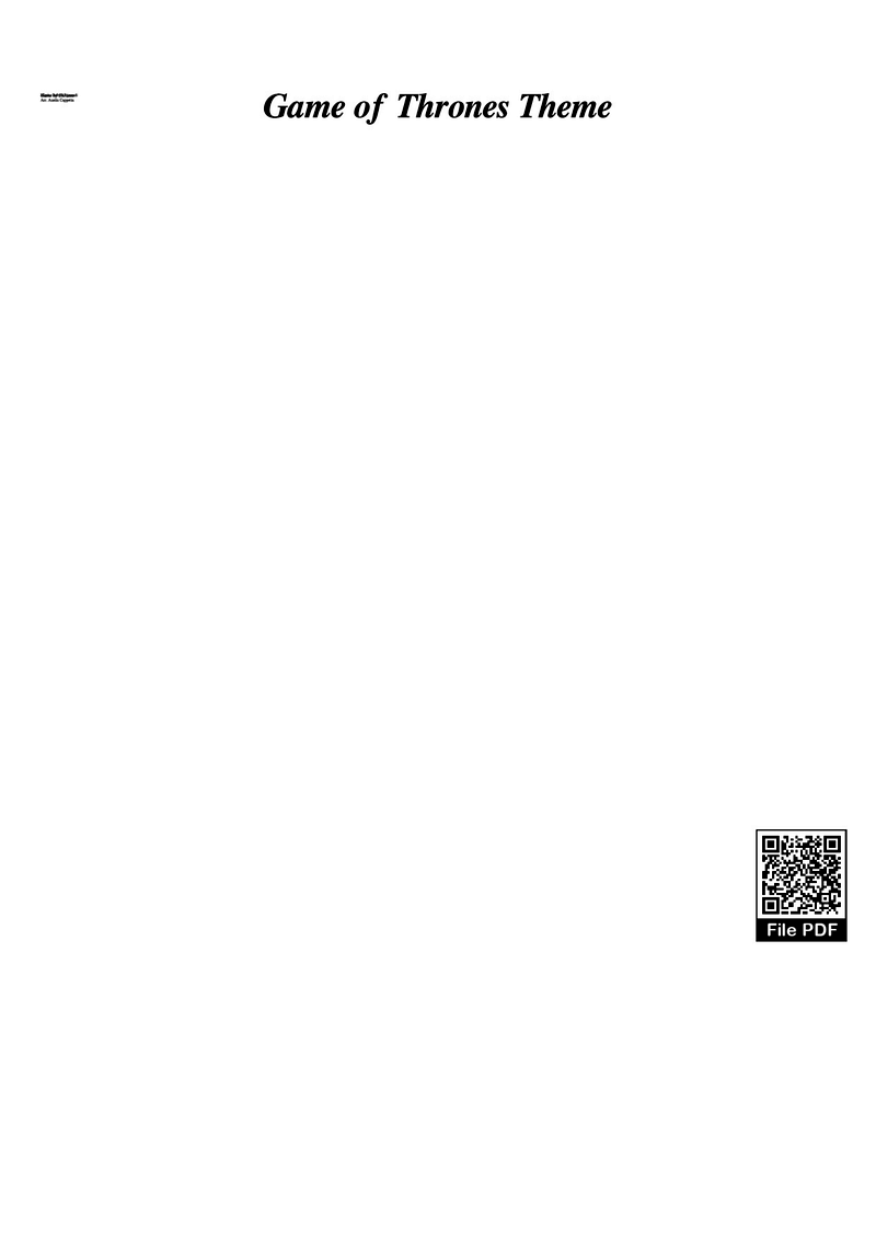 Game of Thrones Piano Sheet Music Page 1 Free PDF