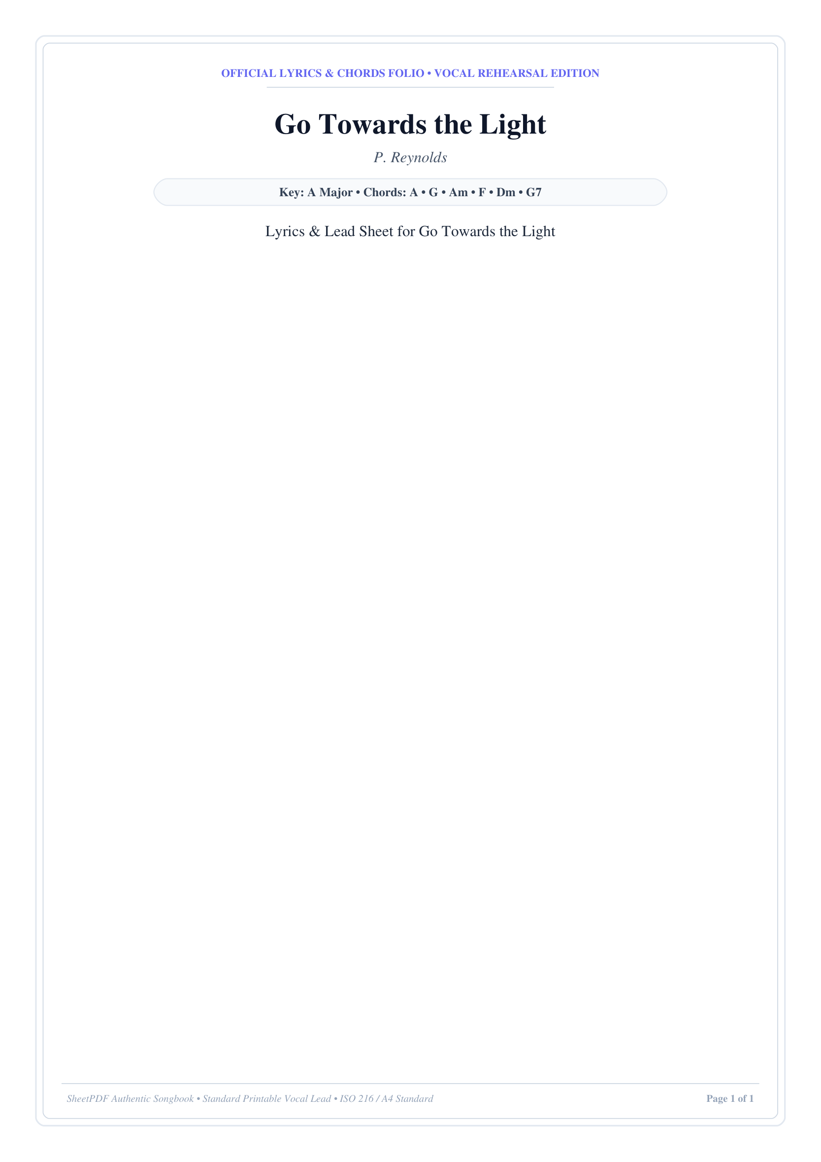 Go Towards the Light Piano Sheet Music Page 1 Free PDF