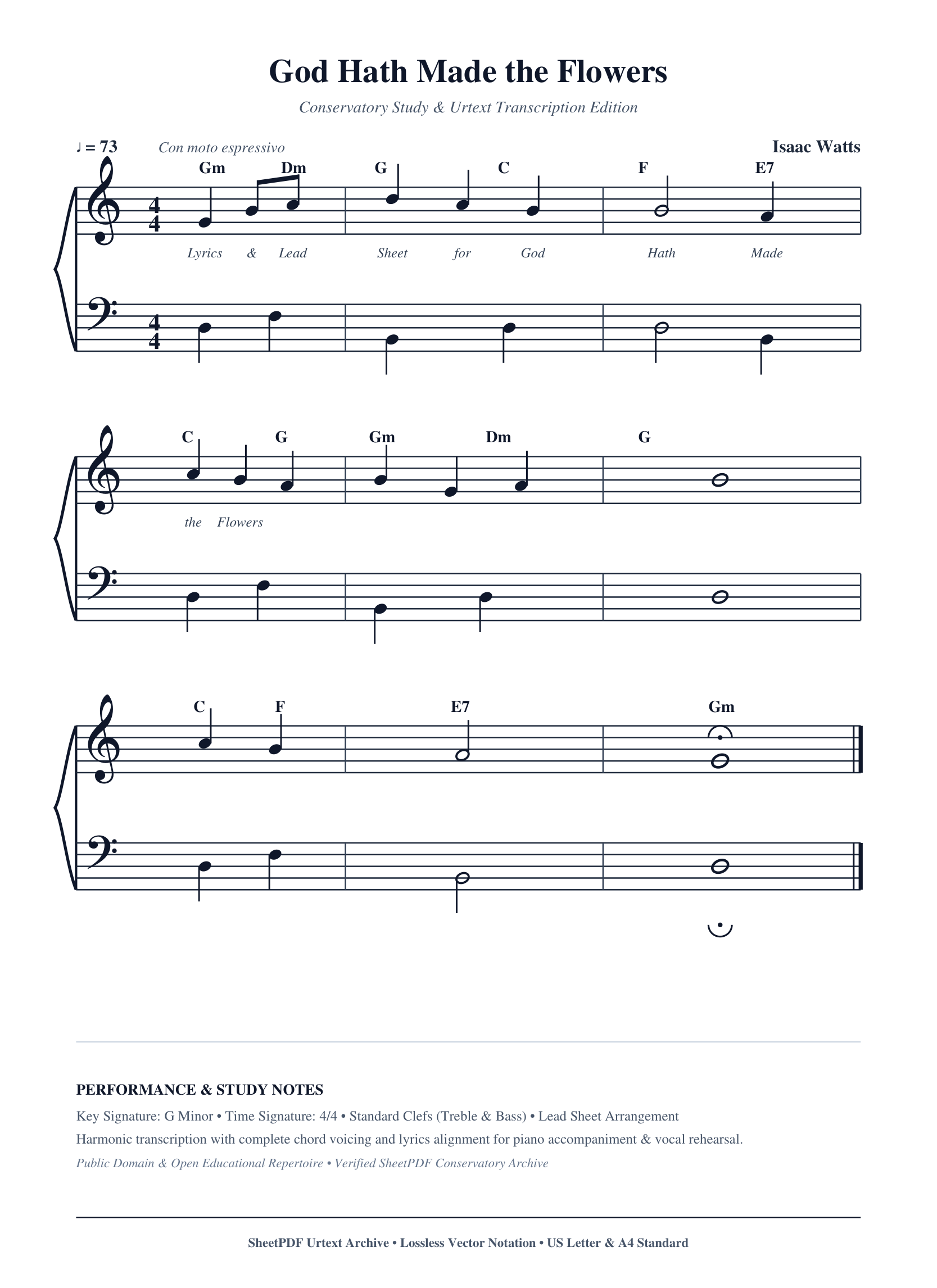 God Hath Made the Flowers Piano Sheet Music Page 1 Free PDF