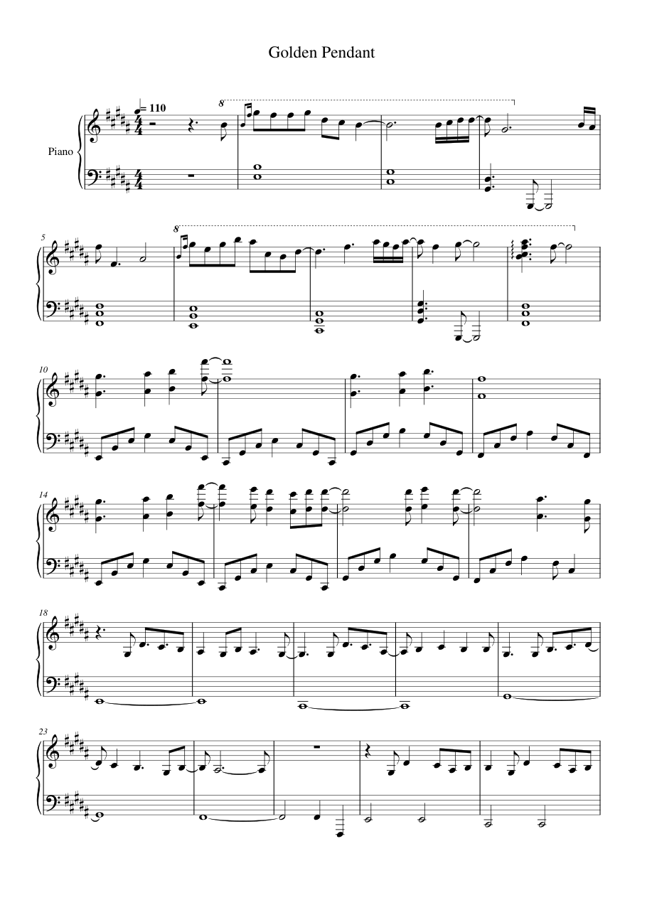 Golden Pendant Lyrics & Chords Folio