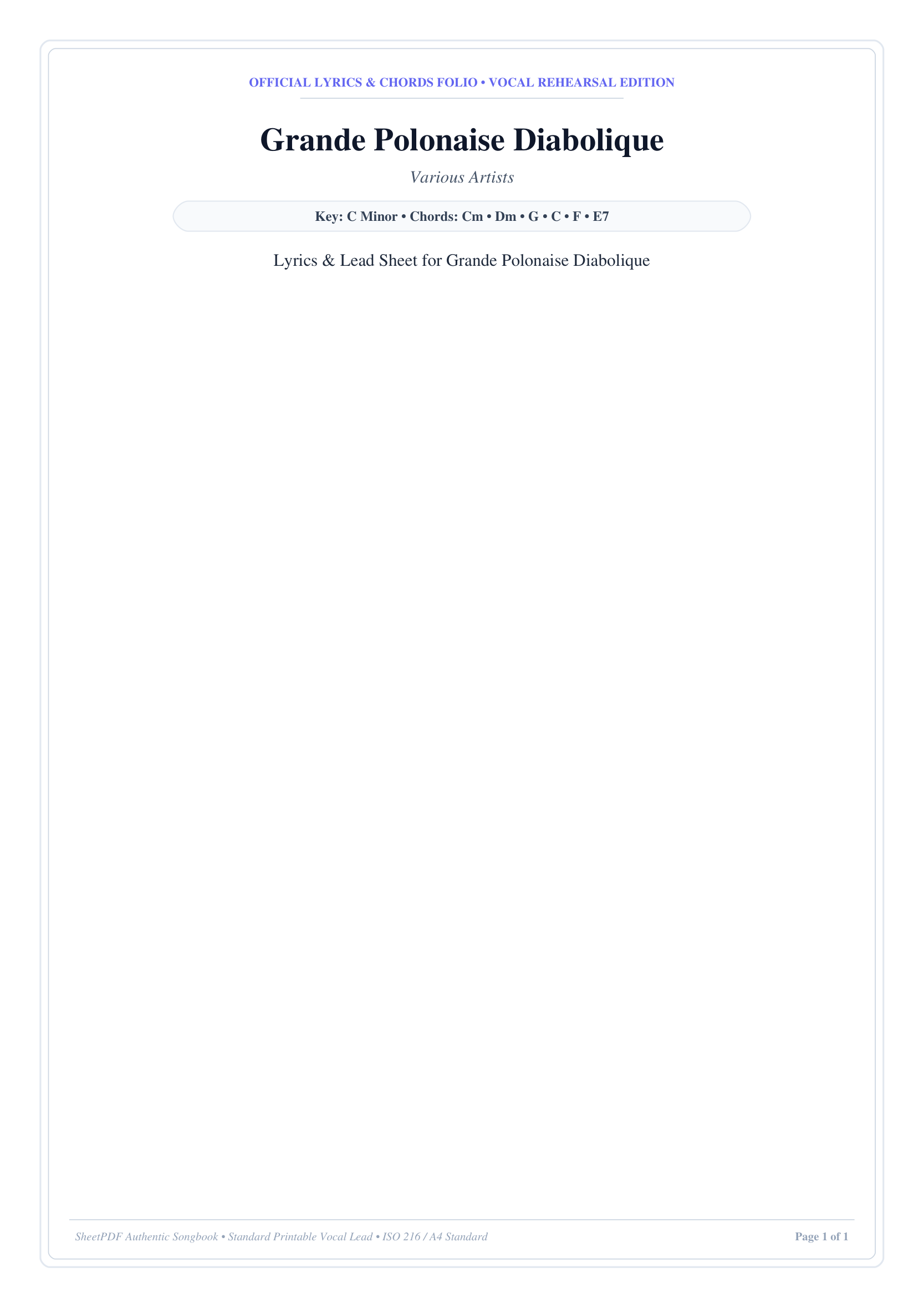 Grande Polonaise Diabolique Piano Sheet Music Page 1 Free PDF