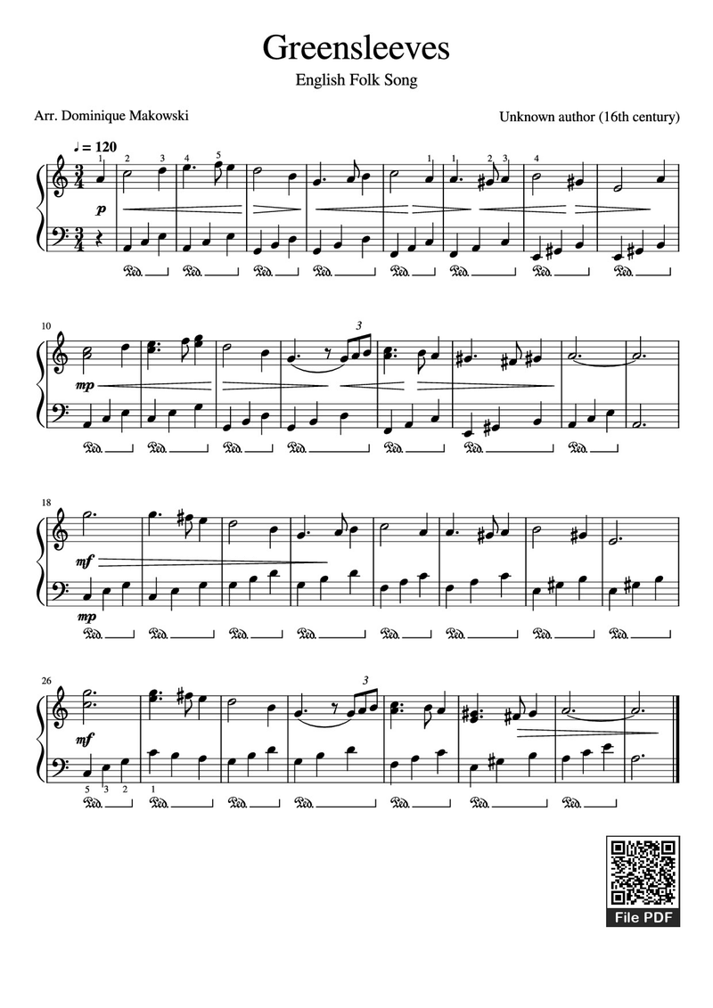 Green Greens Piano Sheet Music Page 1 Free PDF