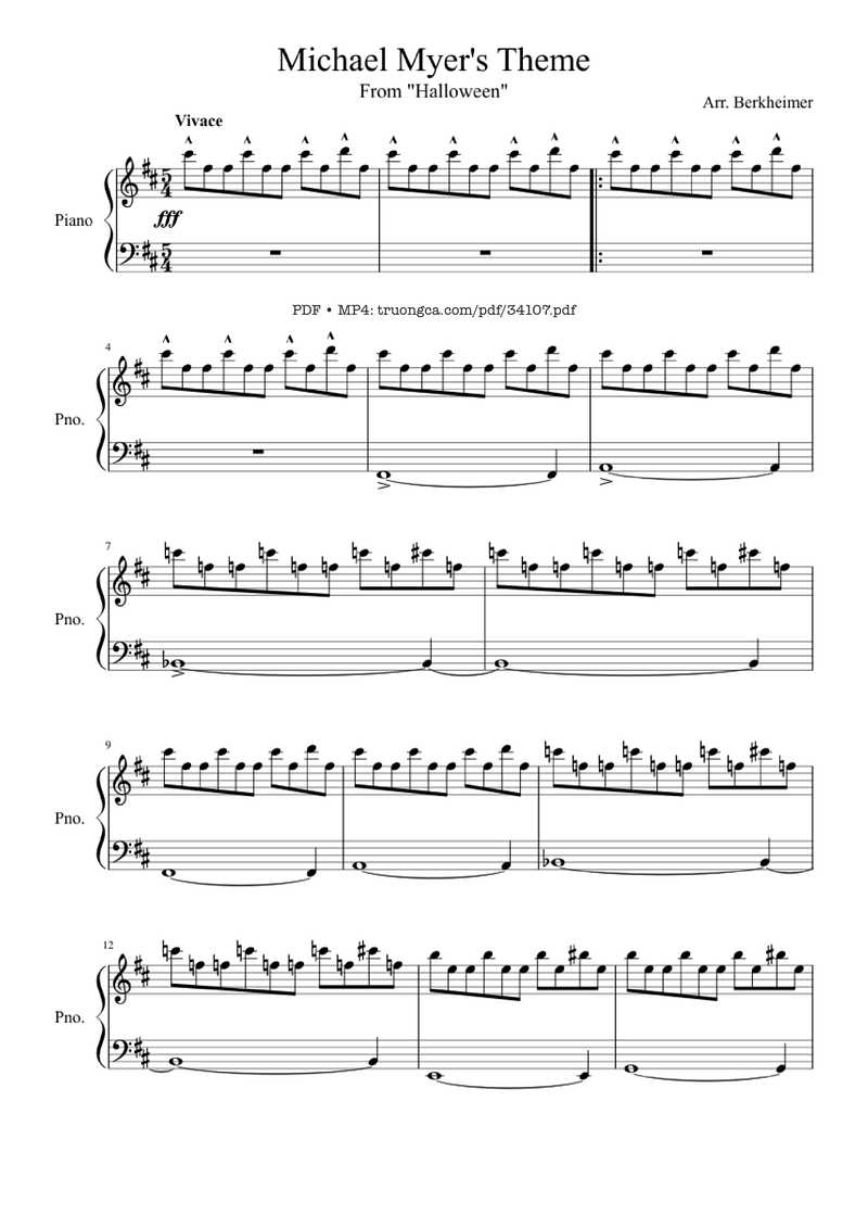 In the Hall of the Mountain King from Peer Gynt Suite No. 1, Op. 46 Piano Sheet Music Page 1 Free PDF
