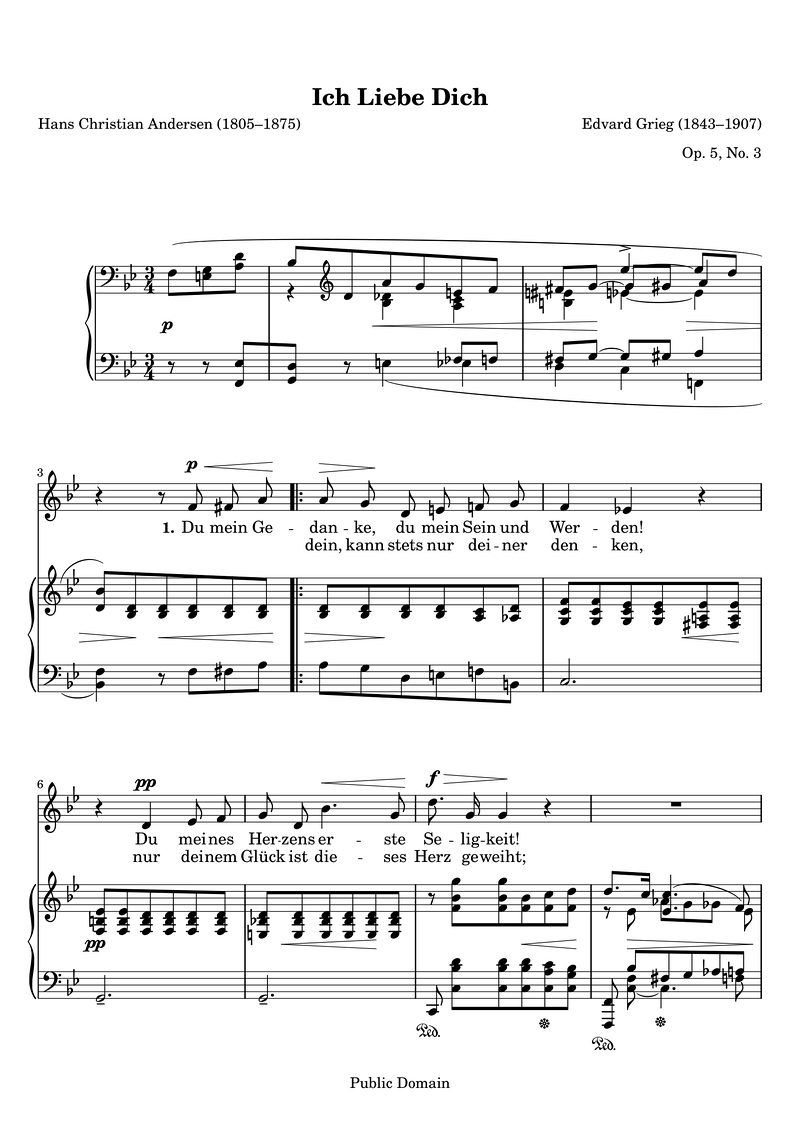 Grieg Ich Liebe Dich Piano Sheet Music Page 1 Free PDF