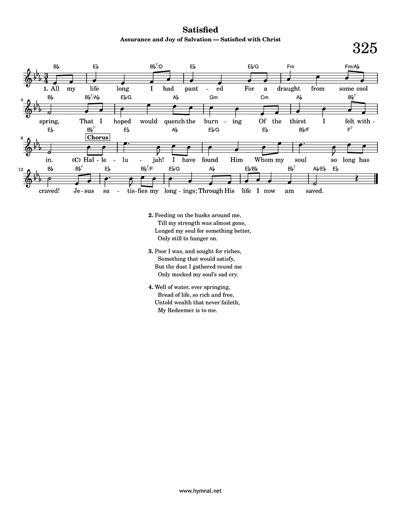 Satisfied Piano Sheet Music Score Page 1