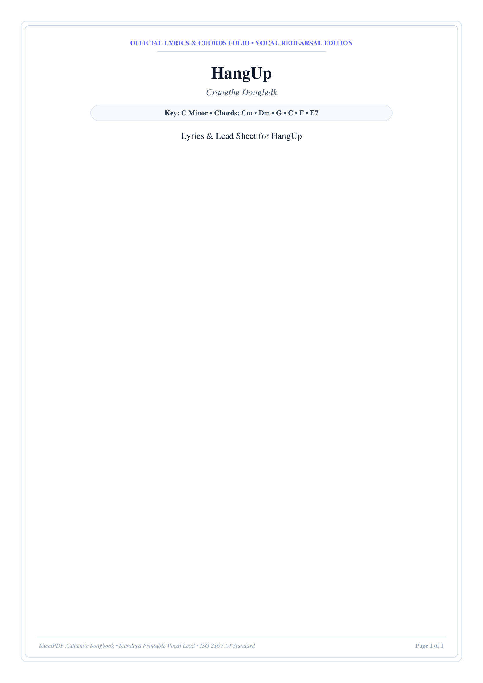 HangUp Piano Sheet Music Page 1 Free PDF
