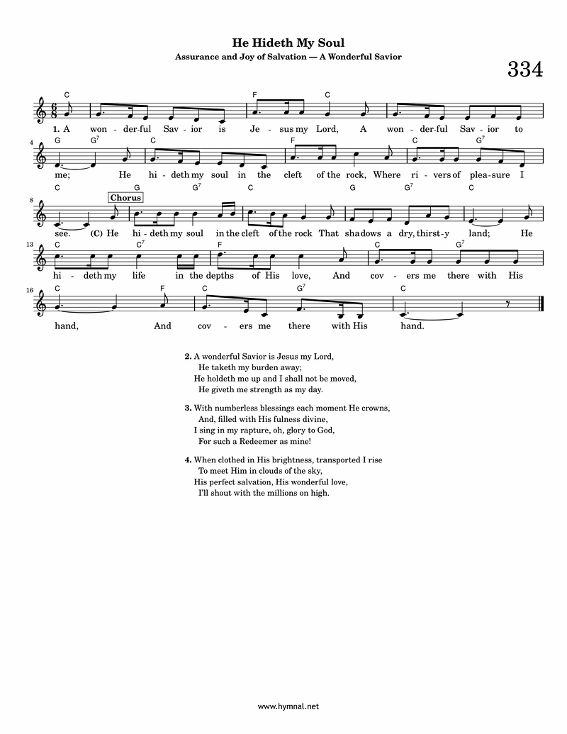 He Hideth My Soul Piano Sheet Music Page 1 Free PDF