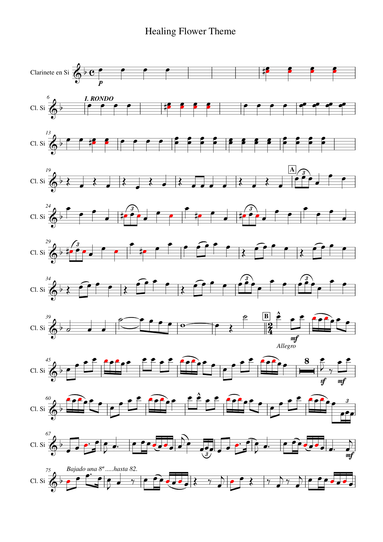 Healing Flower Theme Lyrics & Chords Folio