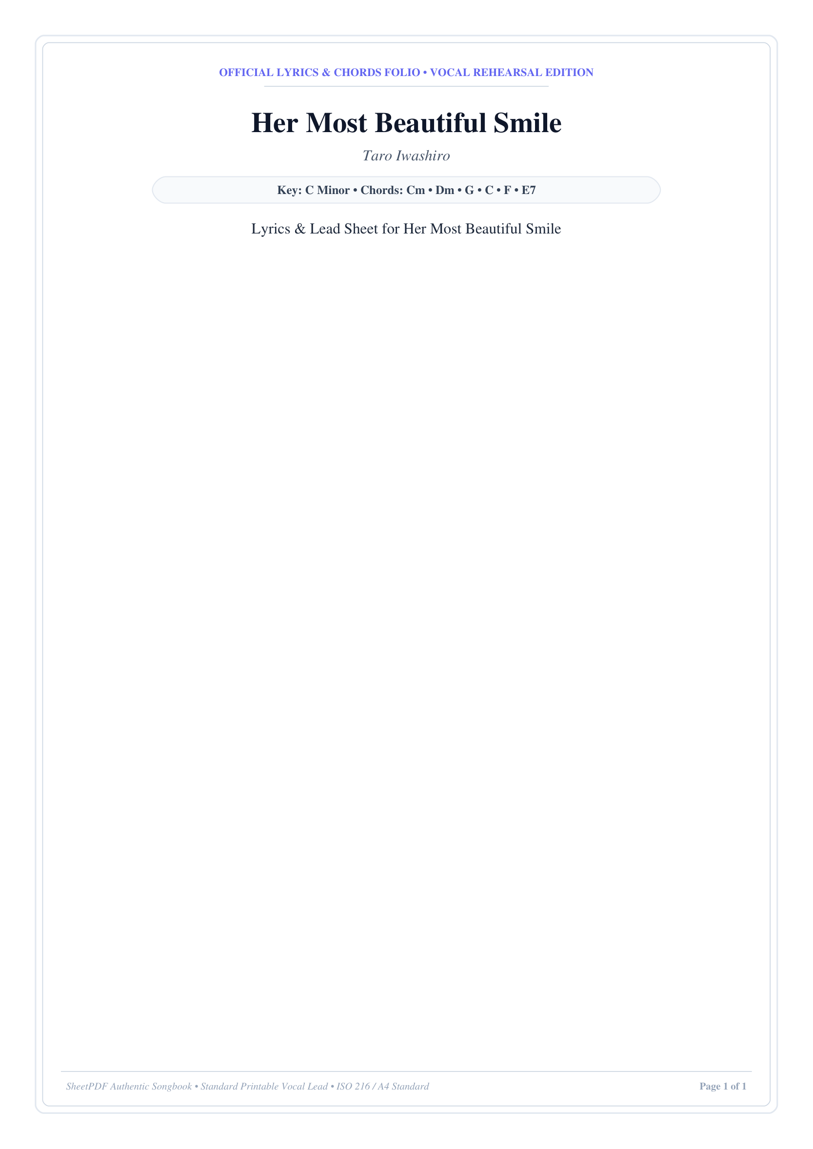 Her Most Beautiful Smile Piano Sheet Music Page 1 Free PDF