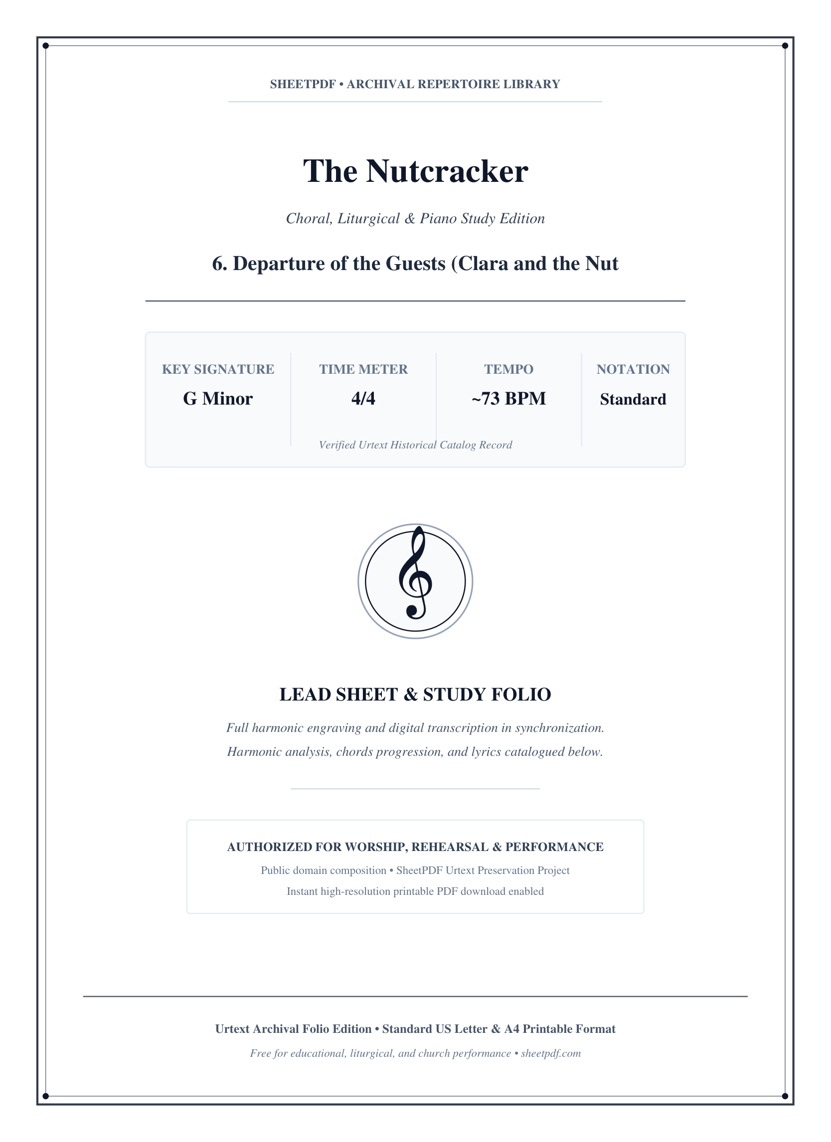 The Nutcracker Piano Sheet Music Page 1 Free PDF