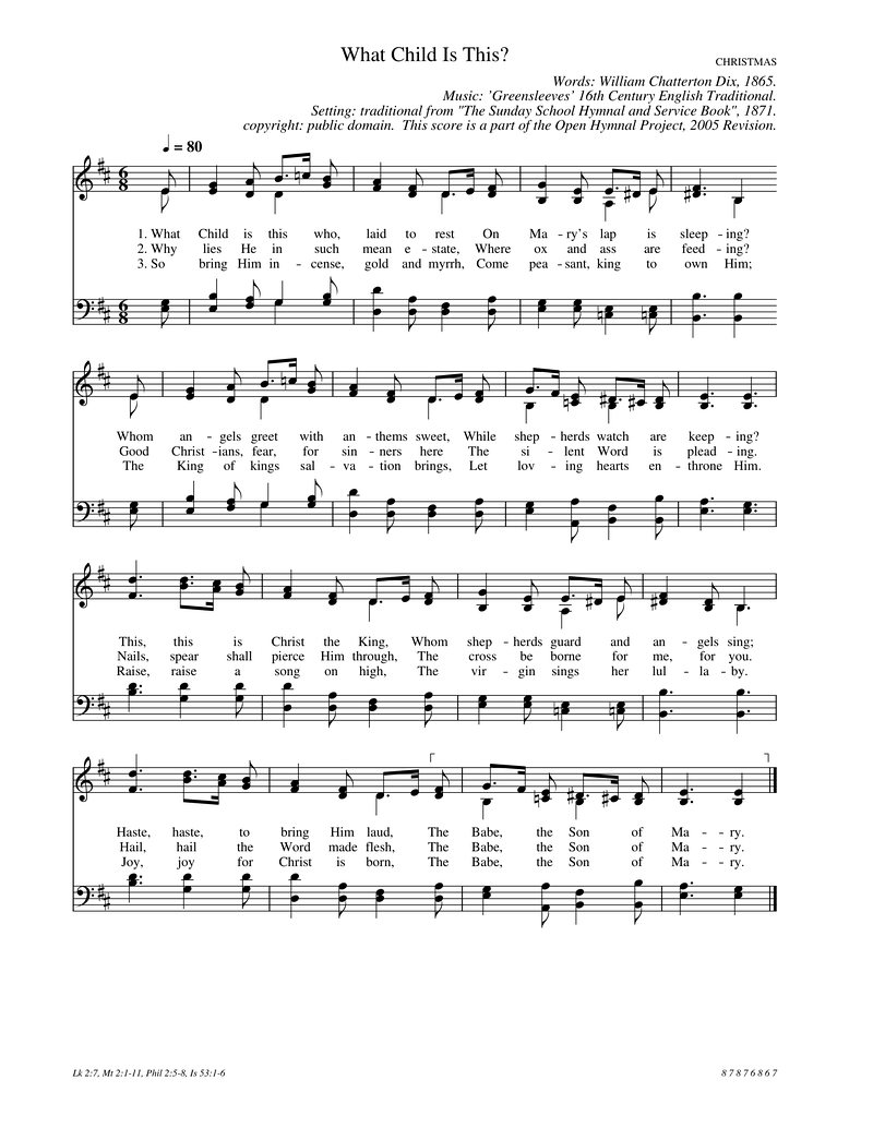 What Child Is This Piano Sheet Music Page 1 Free PDF