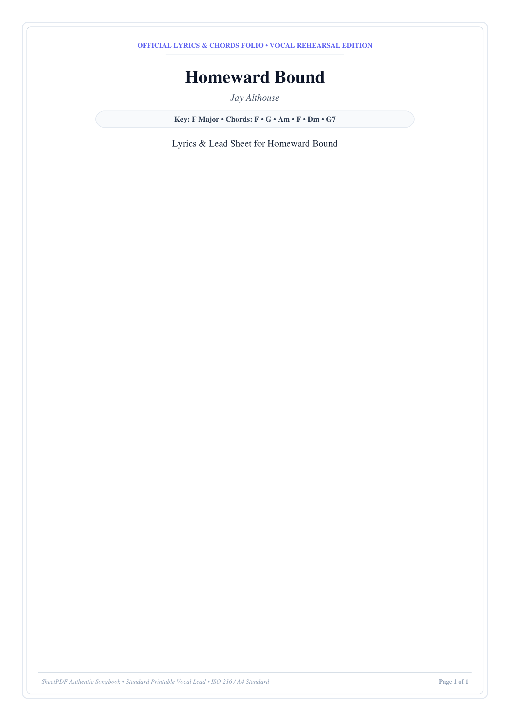 Homeward Bound Lyrics & Chords Folio