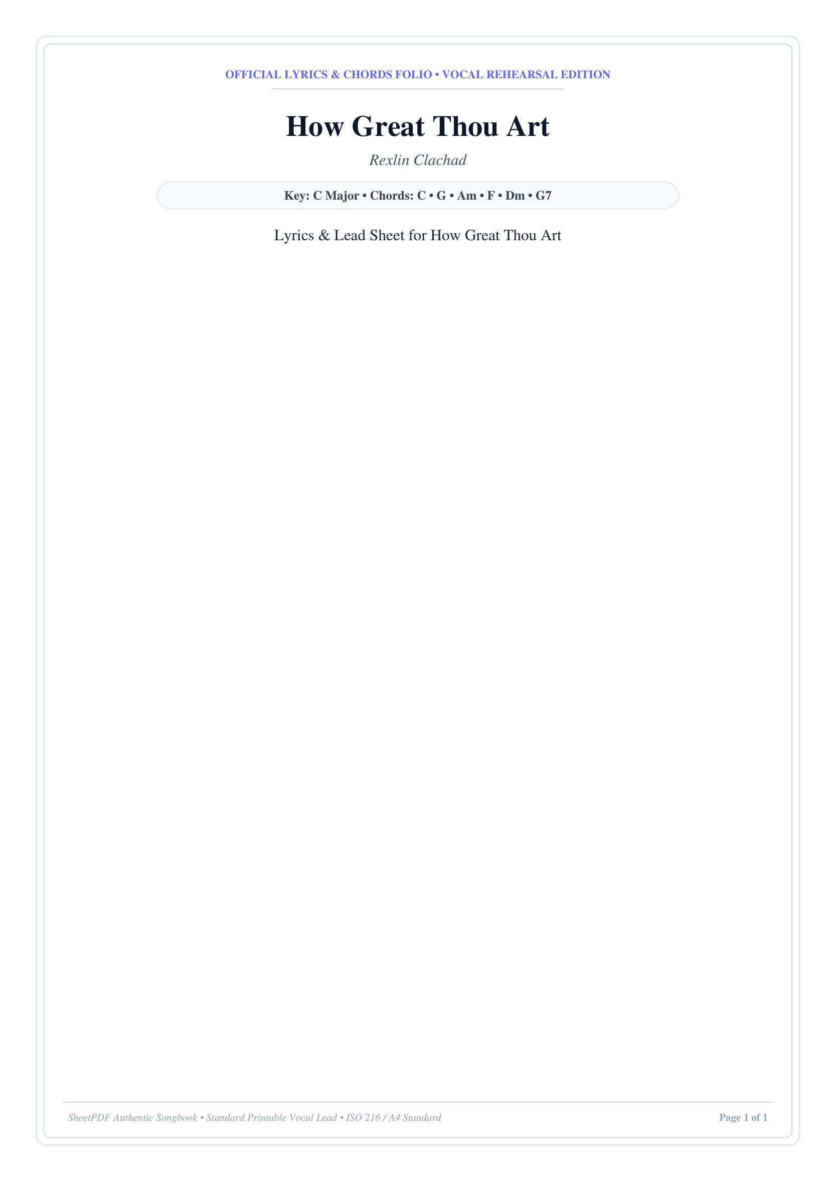 How Great Thou Art Piano Sheet Music Page 1 Free PDF