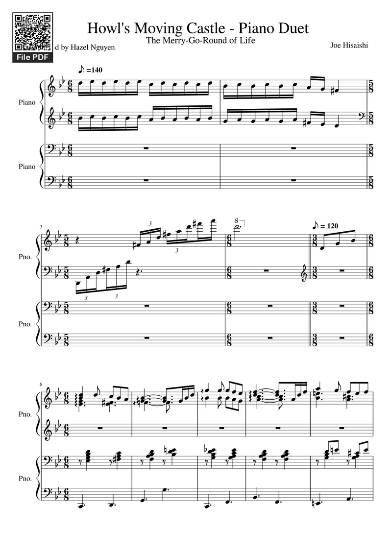 Howl's Moving Castle Lyrics & Chords Folio