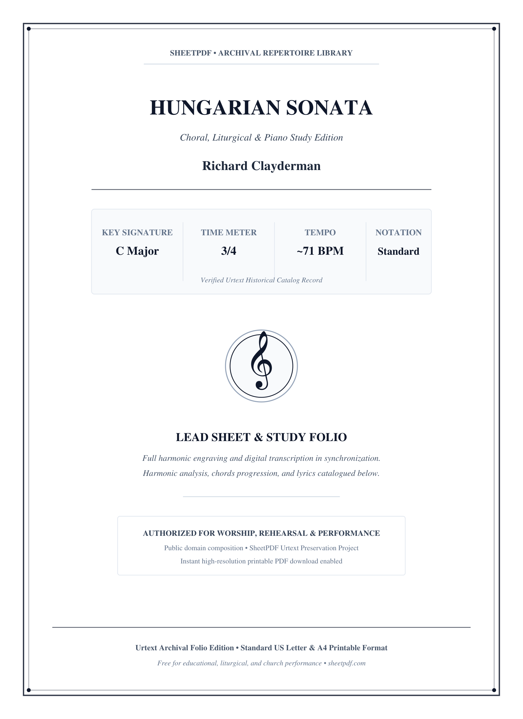 HUNGARIAN SONATA Lyrics & Chords Folio