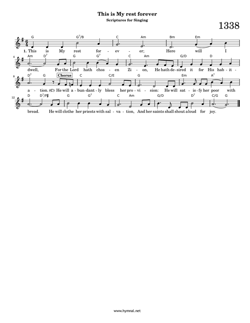 This is My rest forever (Hymn 1338) Piano Sheet Music Page 1 Free PDF