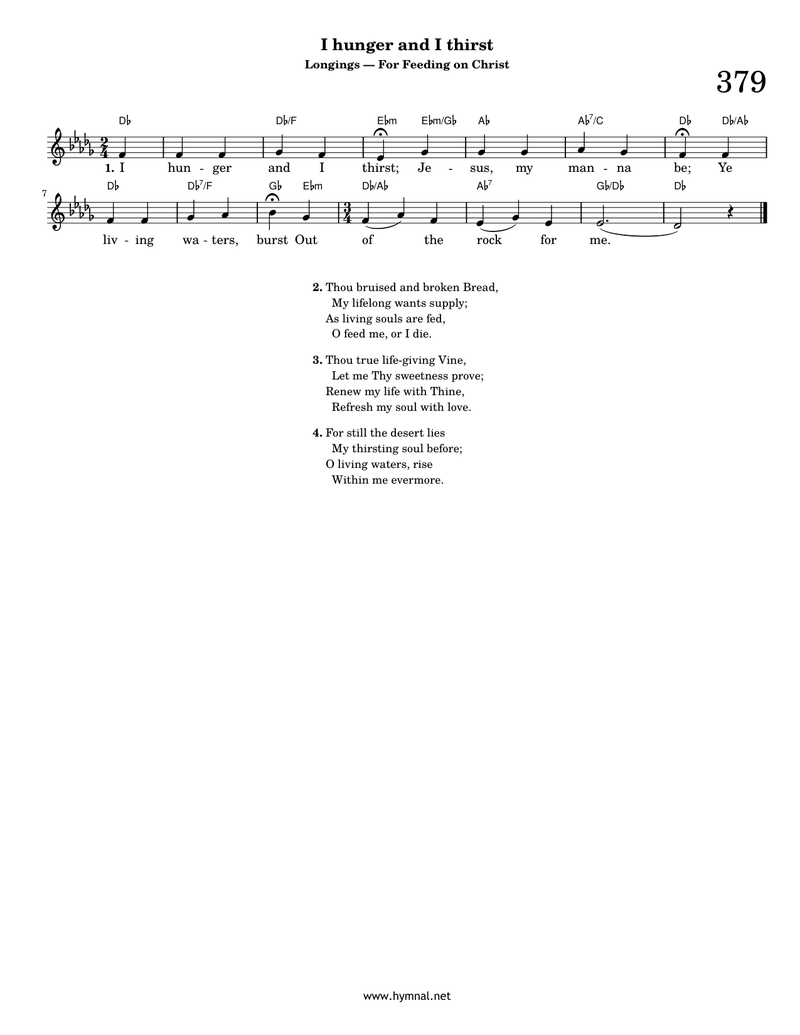 I hunger and I thirst (Hymn 379) Piano Sheet Music Page 1 Free PDF