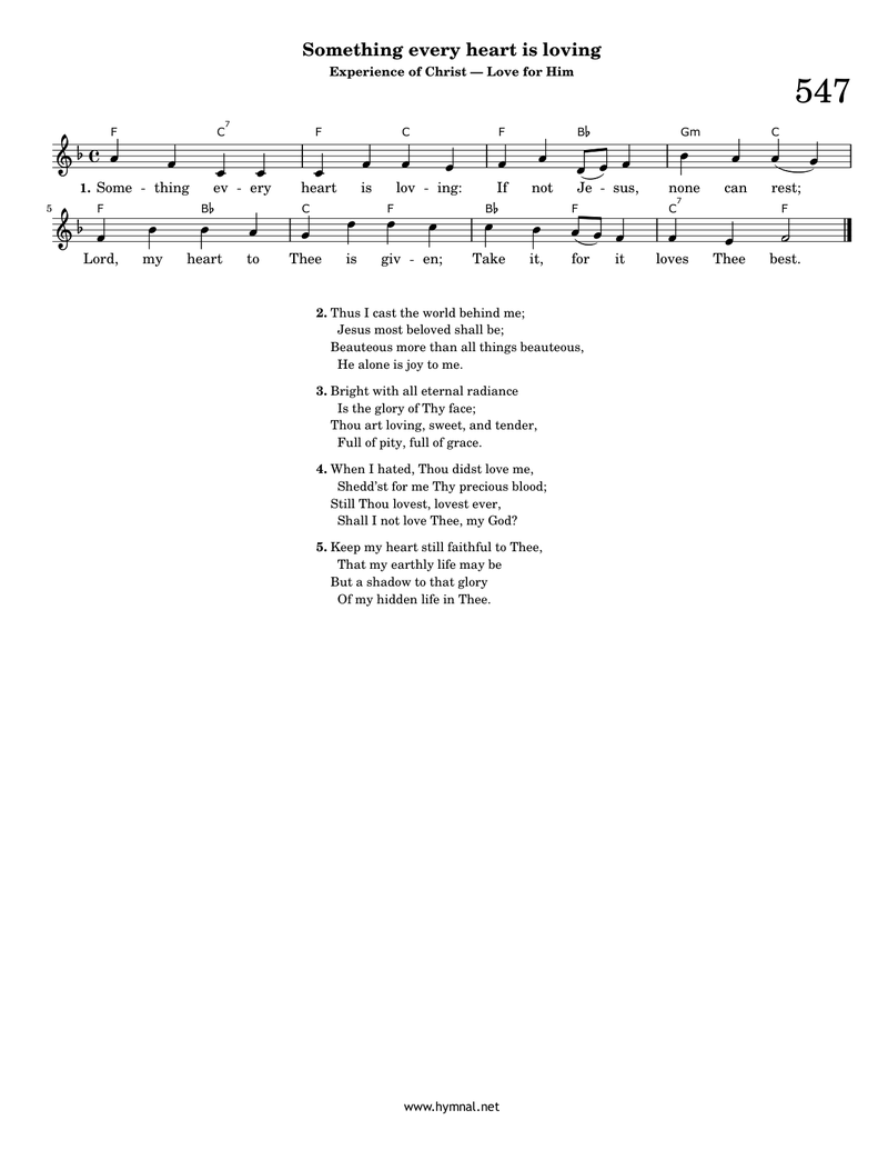 Something every heart is loving (Hymn 547) Piano Sheet Music Page 1 Free PDF
