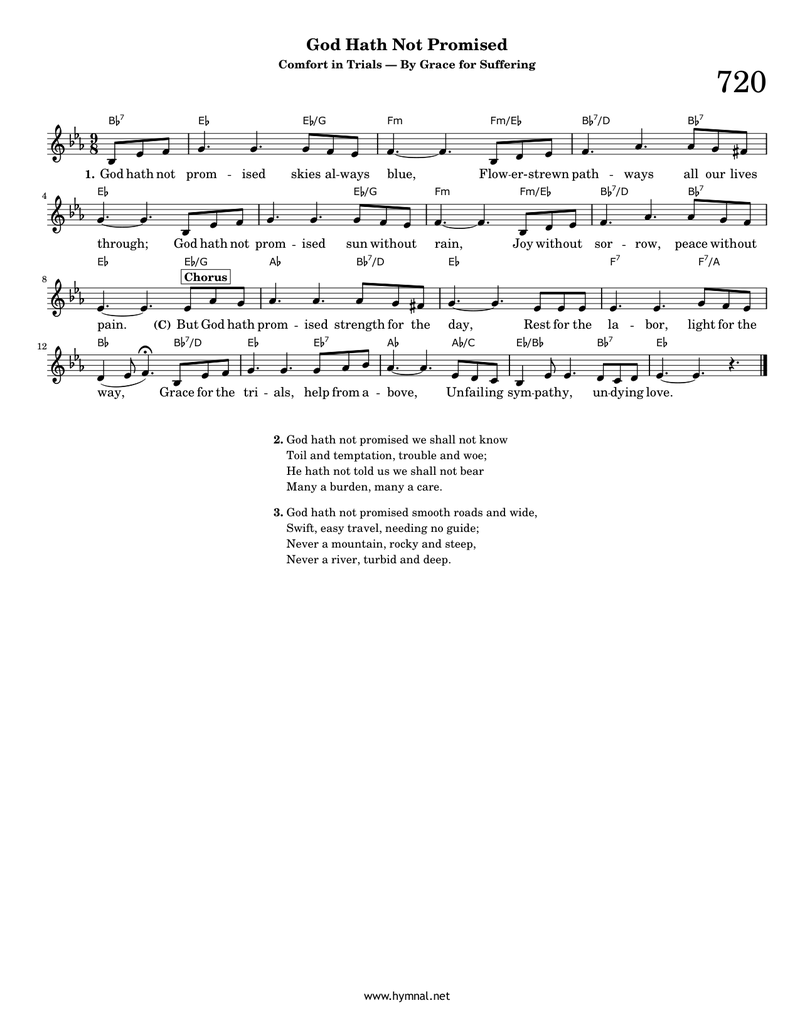 God Hath Not Promised (Hymn 720) Piano Sheet Music Page 1 Free PDF