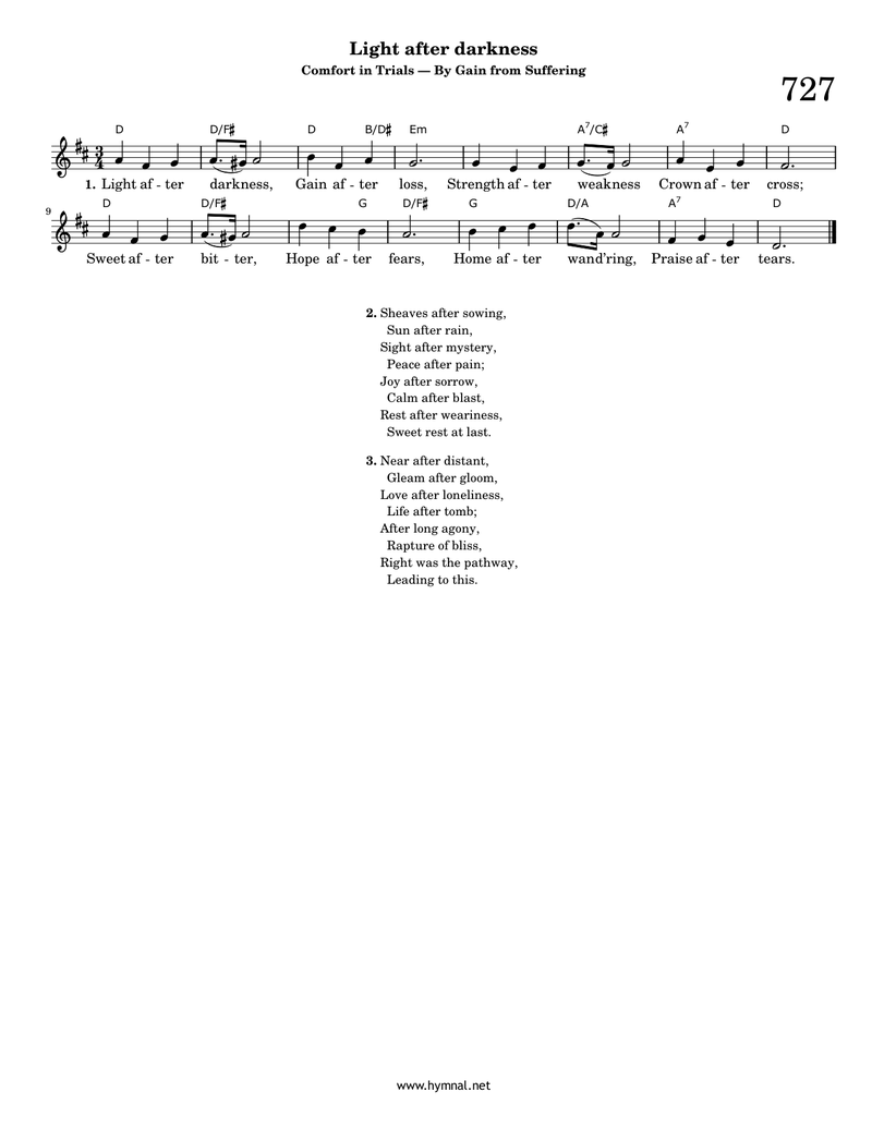 Light after darkness (Hymn 727) Piano Sheet Music Score Page 1