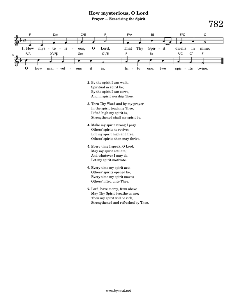How mysterious, O Lord (Hymn 782) Piano Sheet Music Page 1 Free PDF