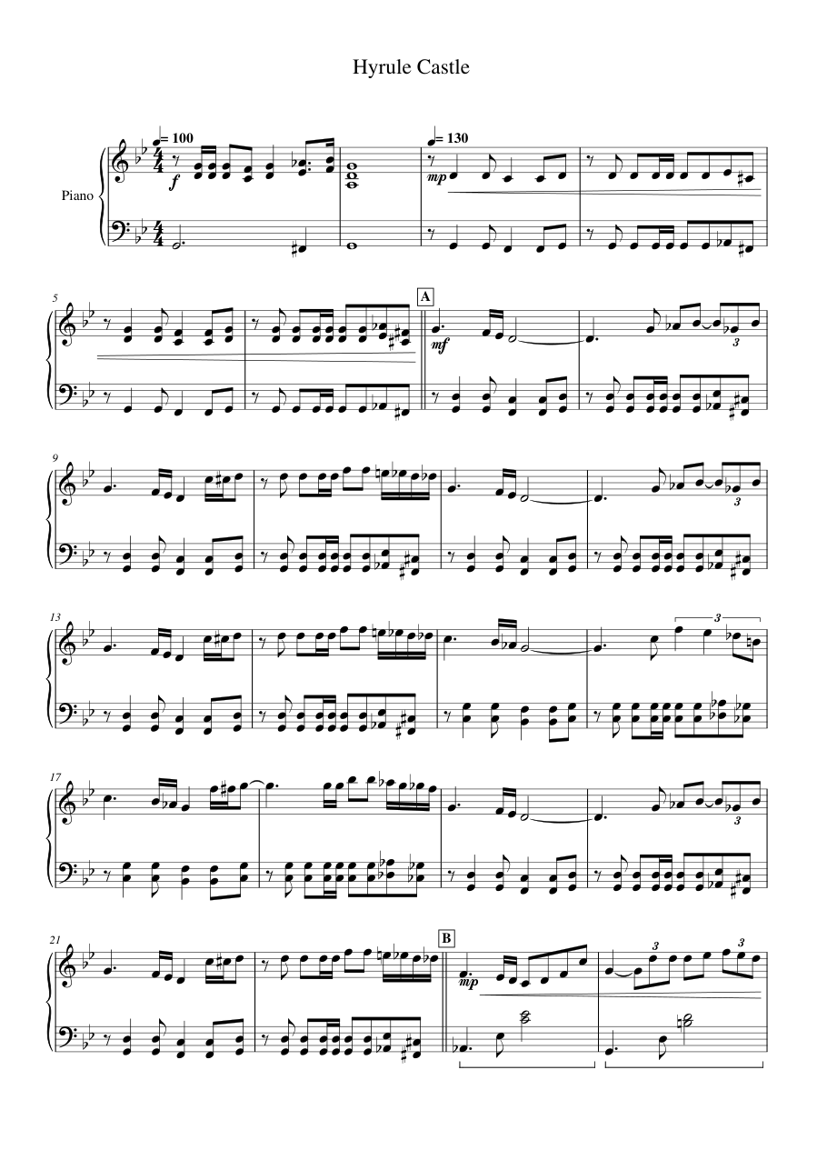 Hyrule Castle Lyrics & Chords Folio