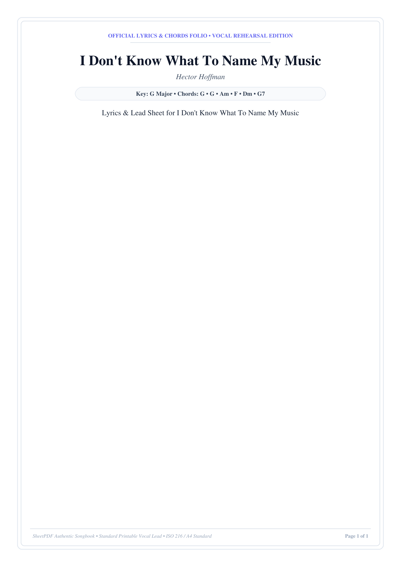 I Don't Know What To Name My Music Piano Sheet Music Page 1 Free PDF