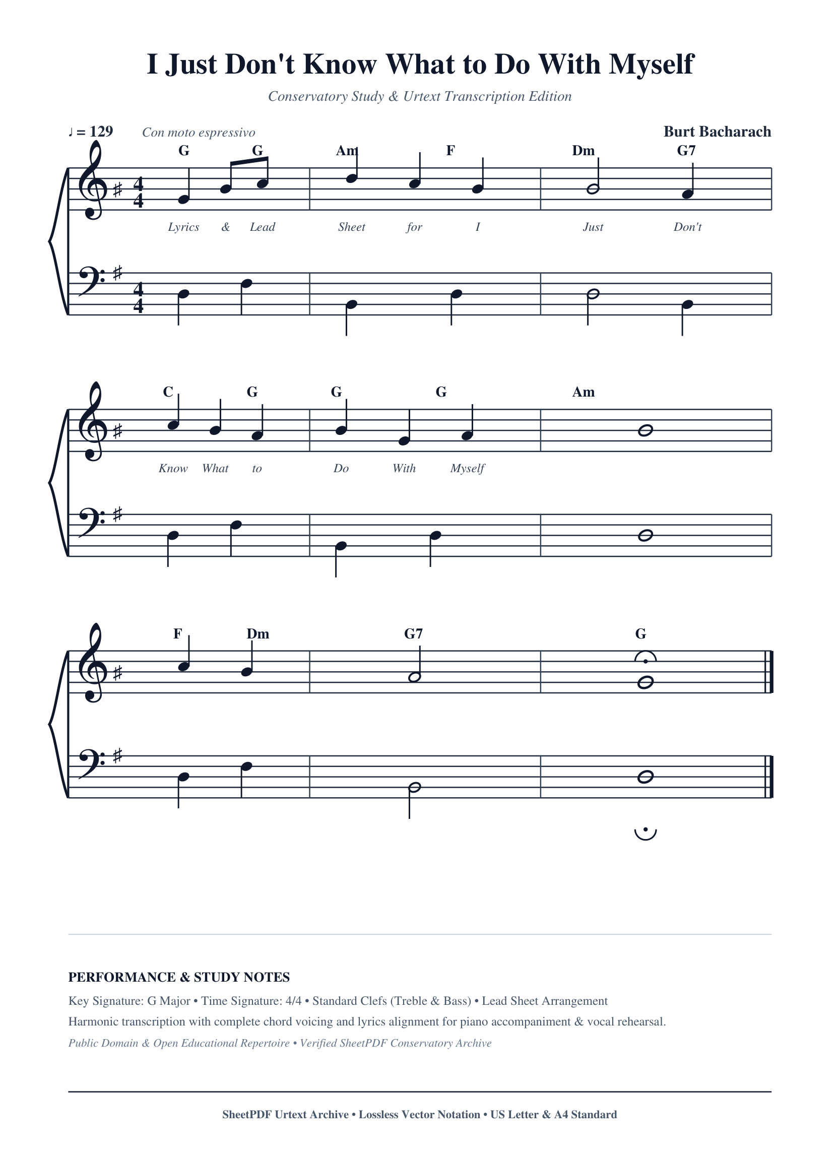 I Just Don't Know What to Do With Myself Piano Sheet Music Page 1 Free PDF