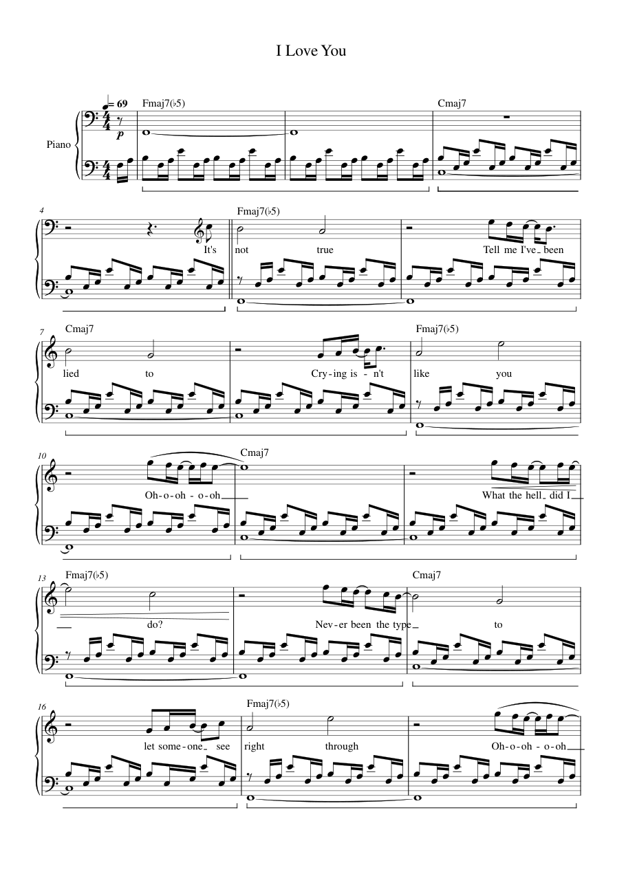I Love You Lyrics & Chords Folio