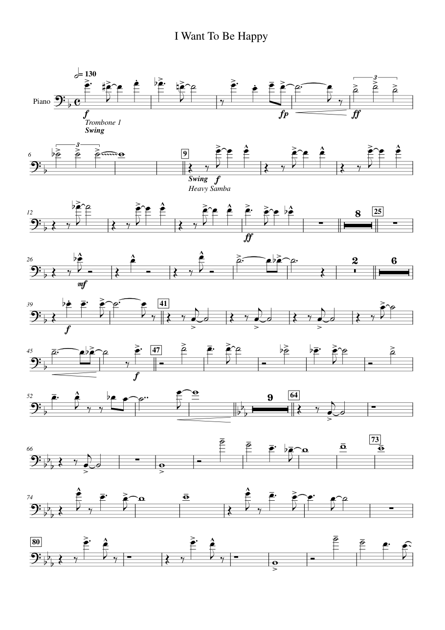 I Want To Be Happy Piano Sheet Music Page 1 Free PDF