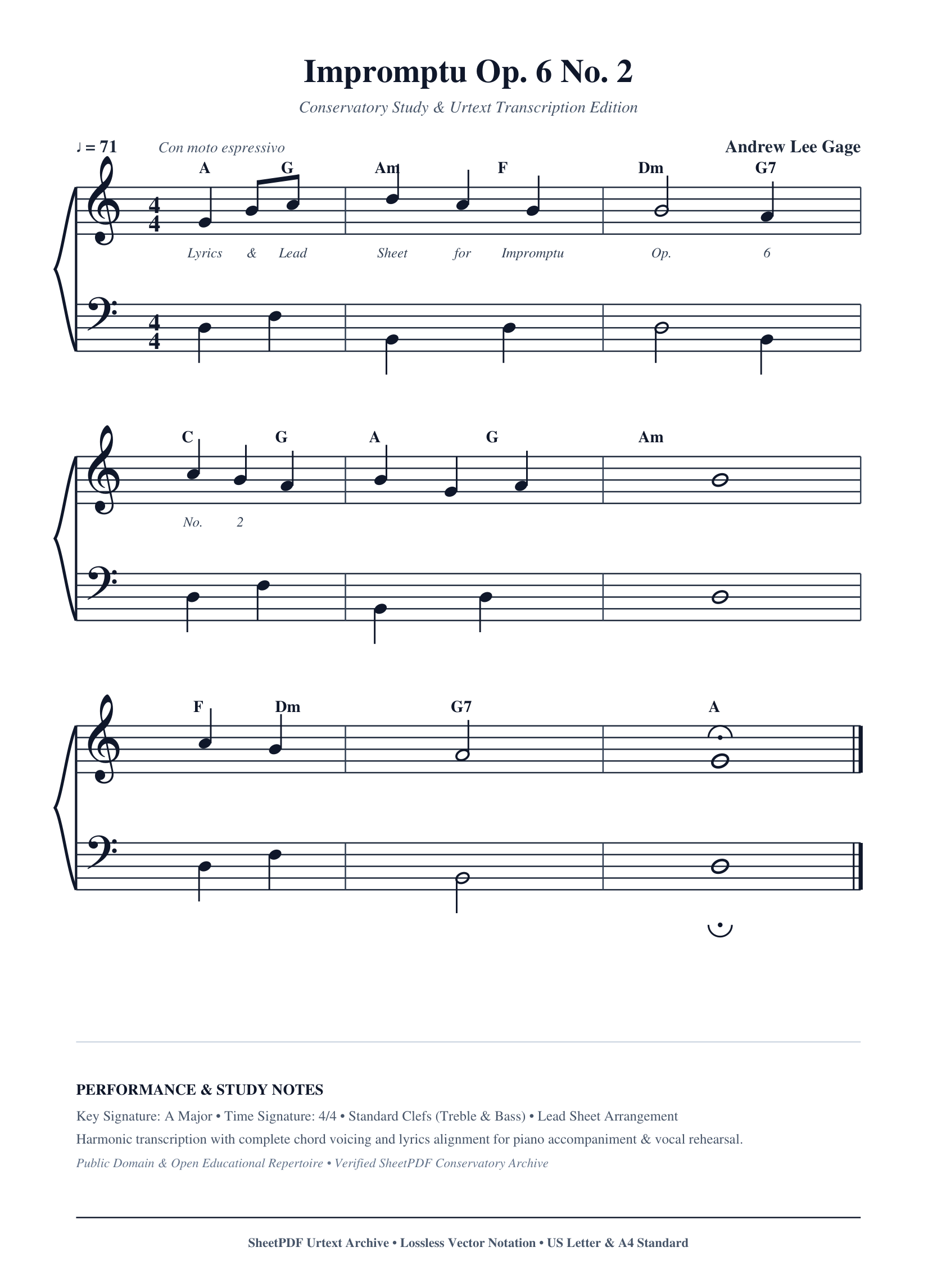 Impromptu Op. 6 No. 2 Piano Sheet Music Page 1 Free PDF