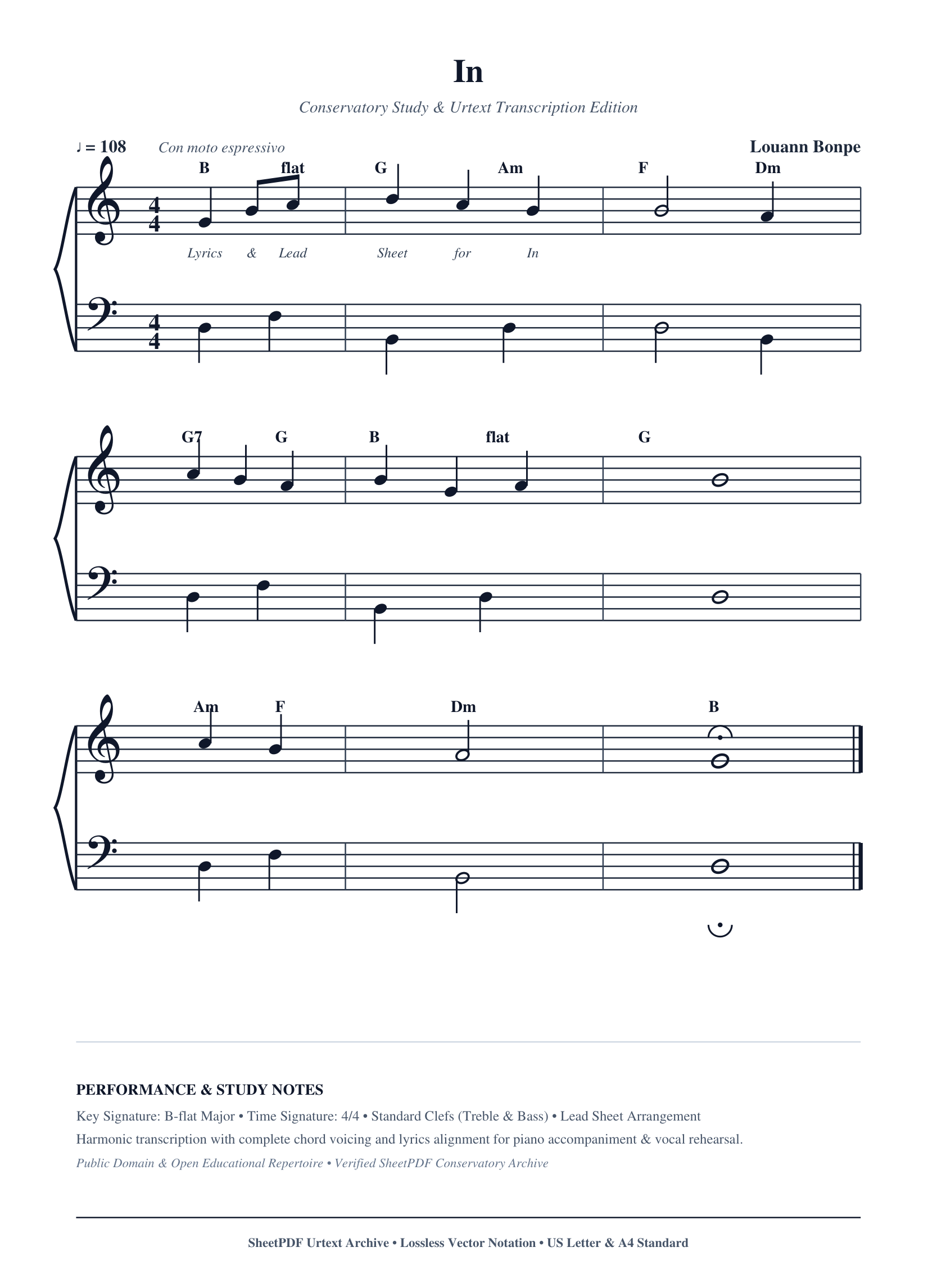 In Piano Sheet Music Page 1 Free PDF