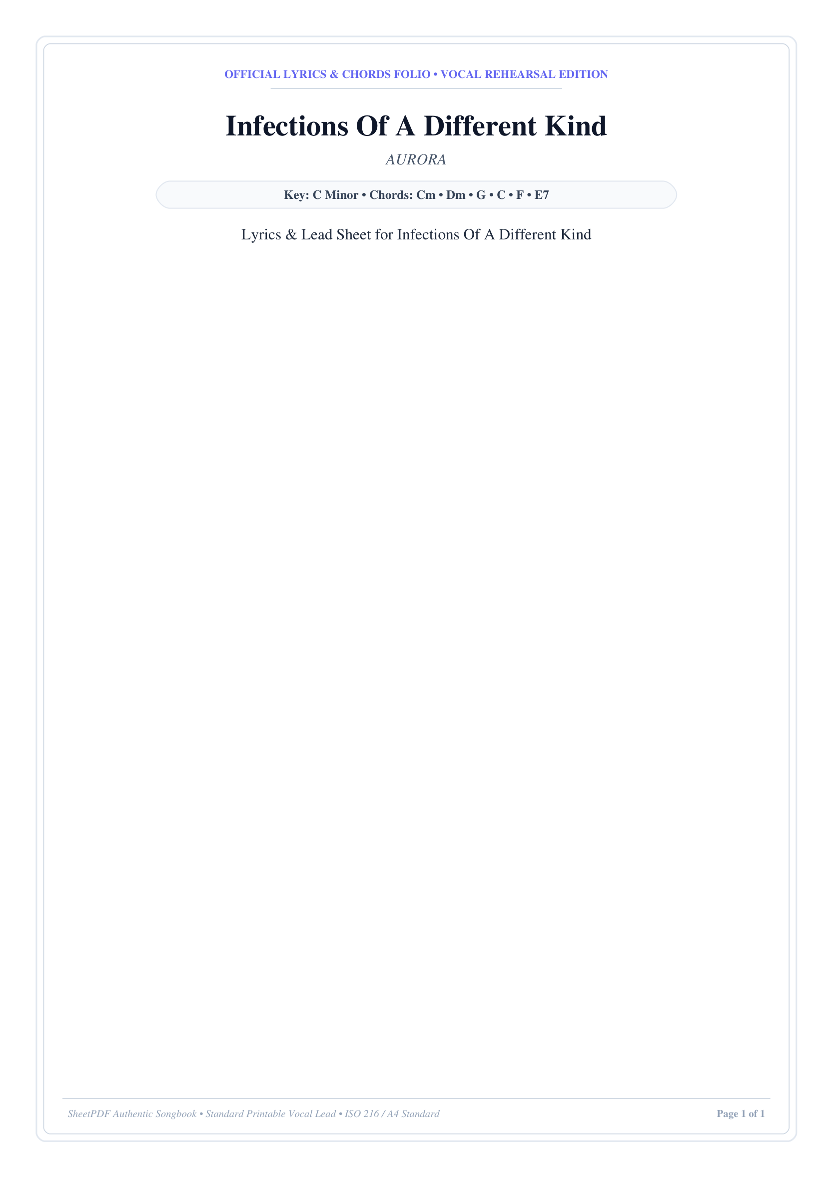 Infections Of A Different Kind Piano Sheet Music Page 1 Free PDF