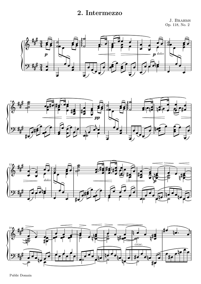 Intermezzo Op. 46, No. 4 Faschingsschwank Piano Sheet Music Page 1 Free PDF