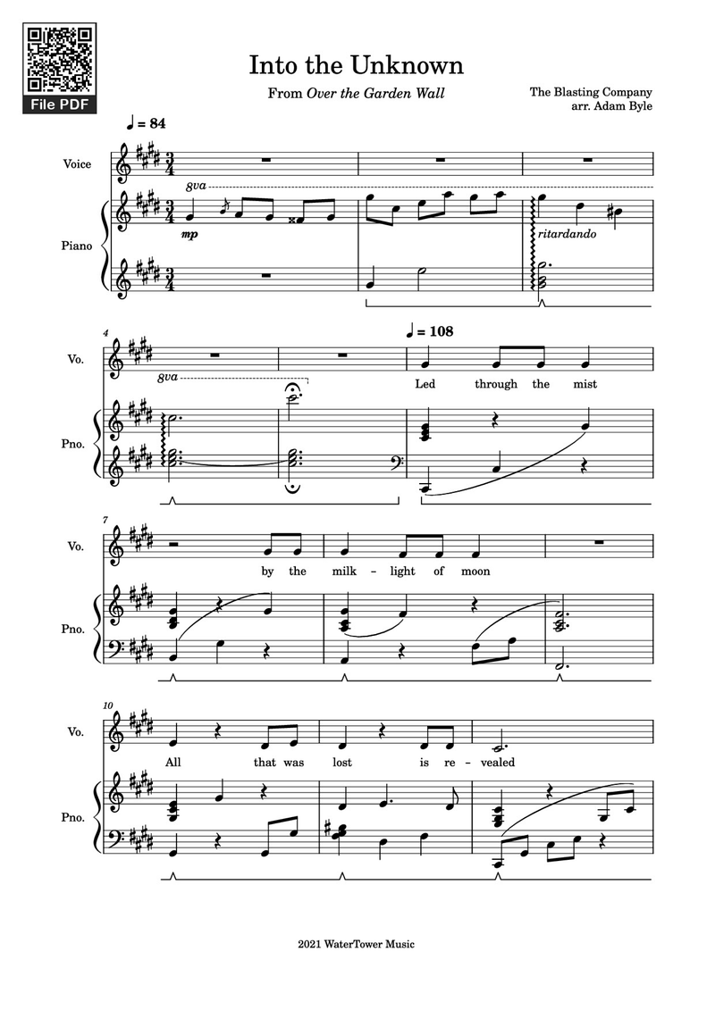 Into the Unknown Piano Sheet Music Page 1 Free PDF