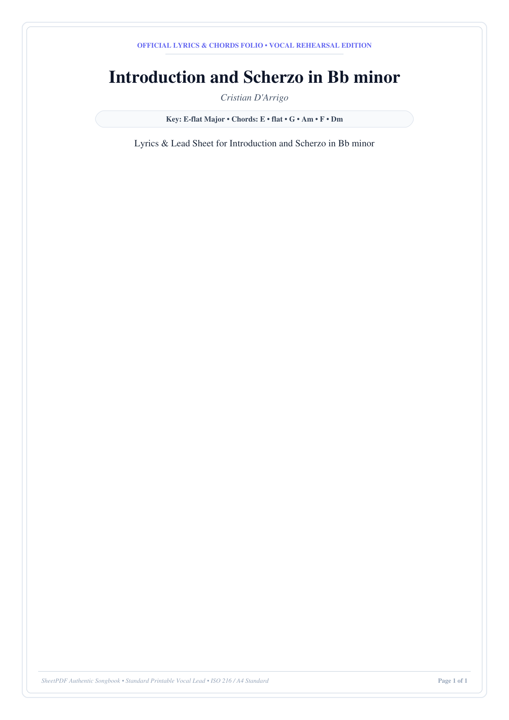 Introduction and Scherzo in Bb minor Piano Sheet Music Page 1 Free PDF