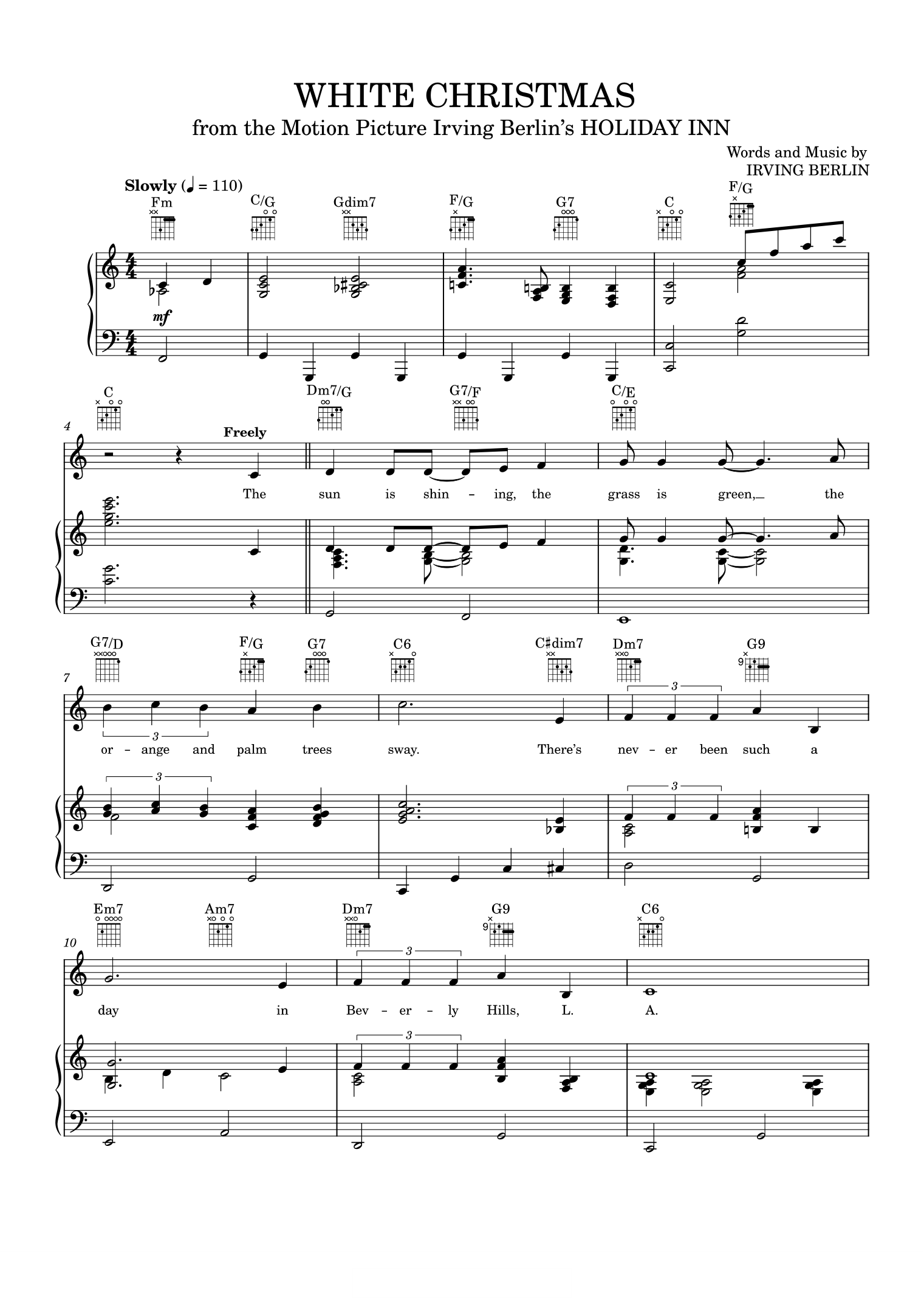 White Christmas Piano Sheet Music Page 1 Free PDF