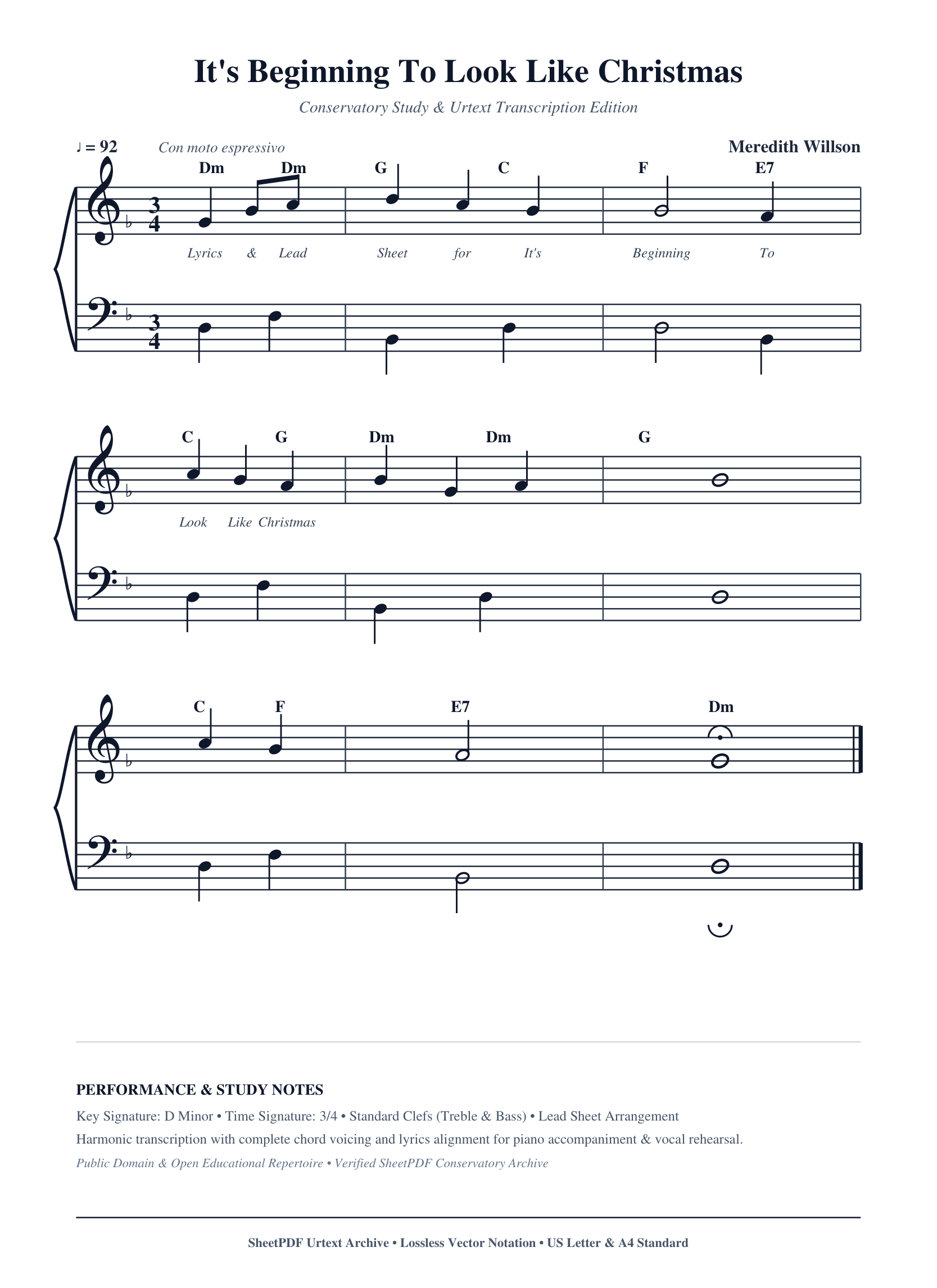 It's Beginning To Look Like Christmas Piano Sheet Music Page 1 Free PDF