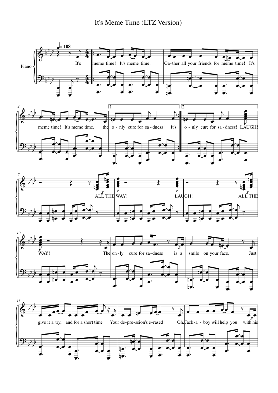 It's Meme Time (LTZ Version) Lyrics & Chords Folio