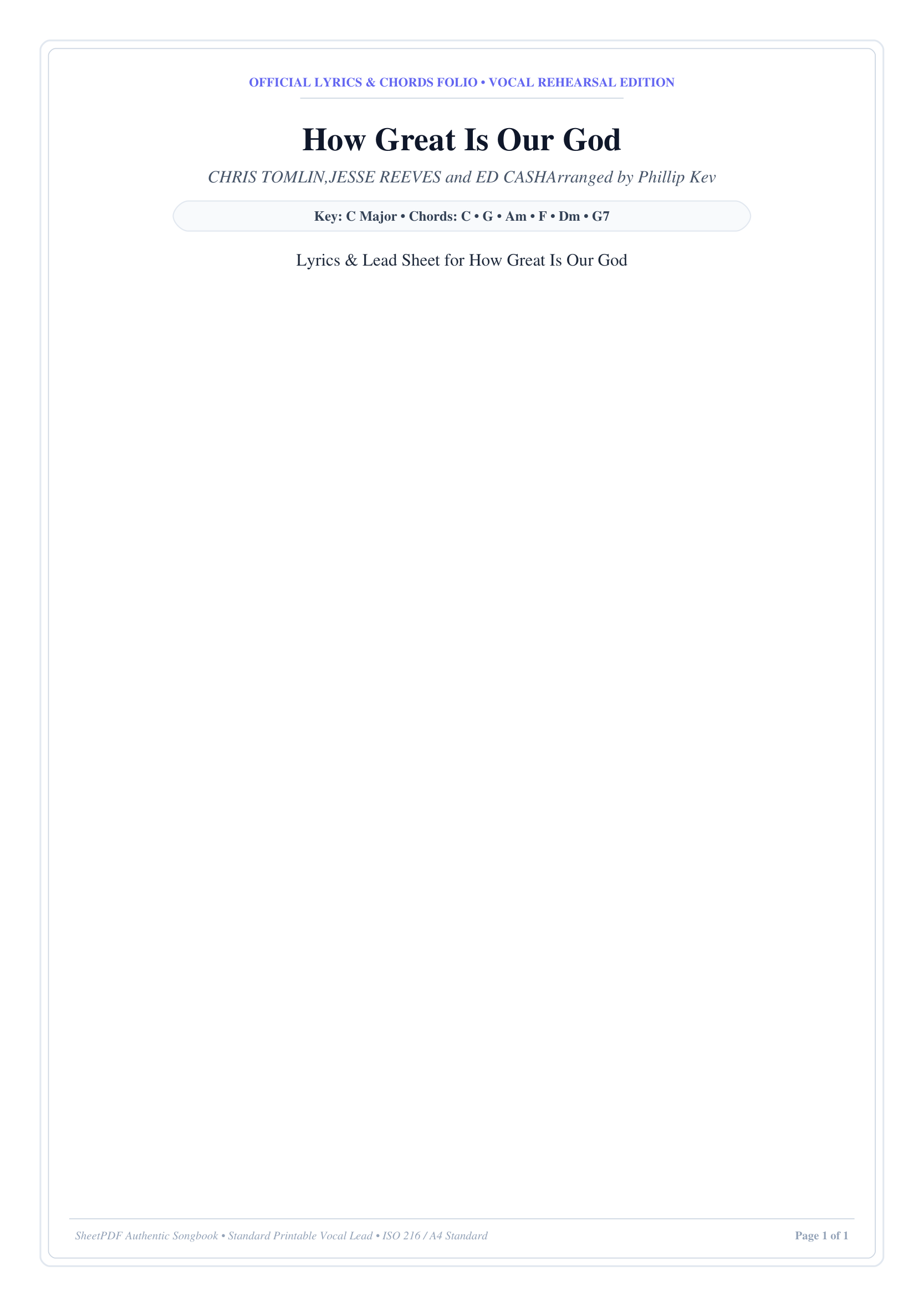 How Great Is Our God Piano Sheet Music Page 1 Free PDF