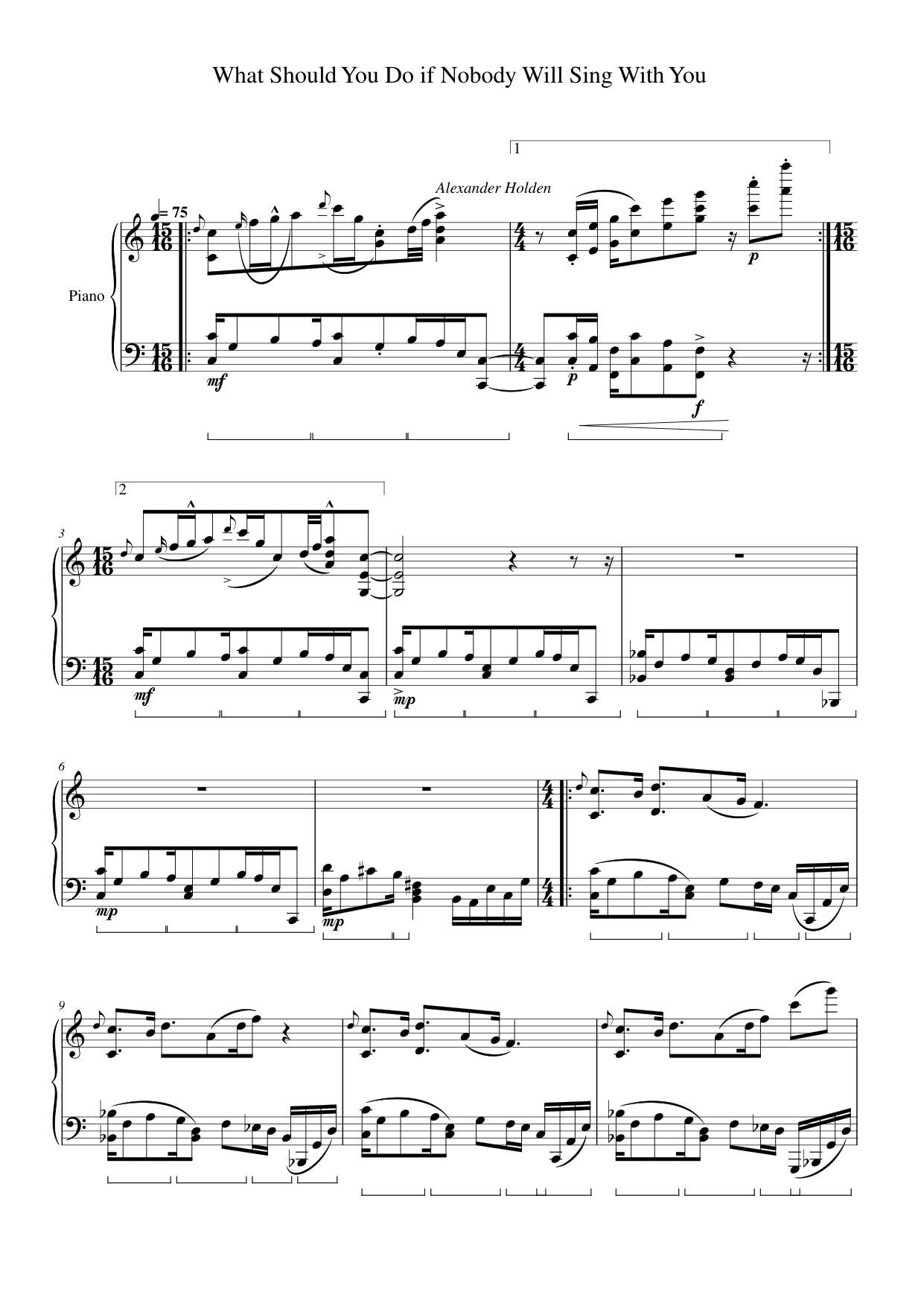 What Should You Do if Nobody Will Sing With You Piano Sheet Music Page 1 Free PDF