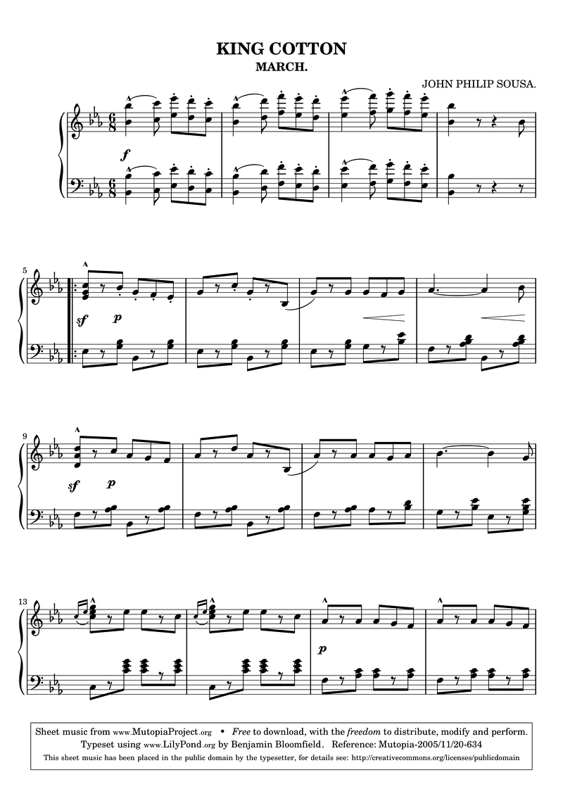 King Cotton Piano Sheet Music Page 1 Free PDF