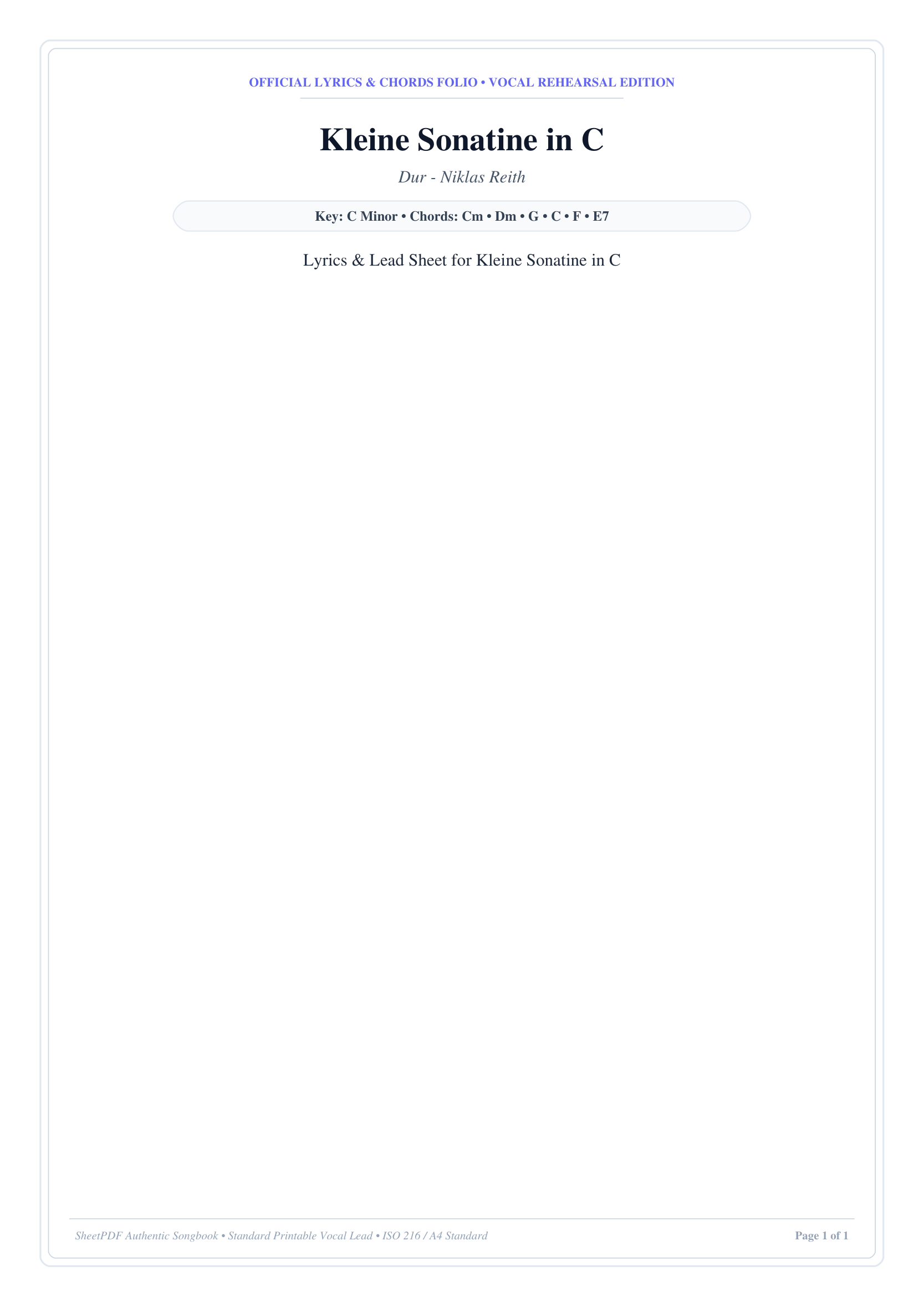 Kleine Sonatine in C Piano Sheet Music Page 1 Free PDF