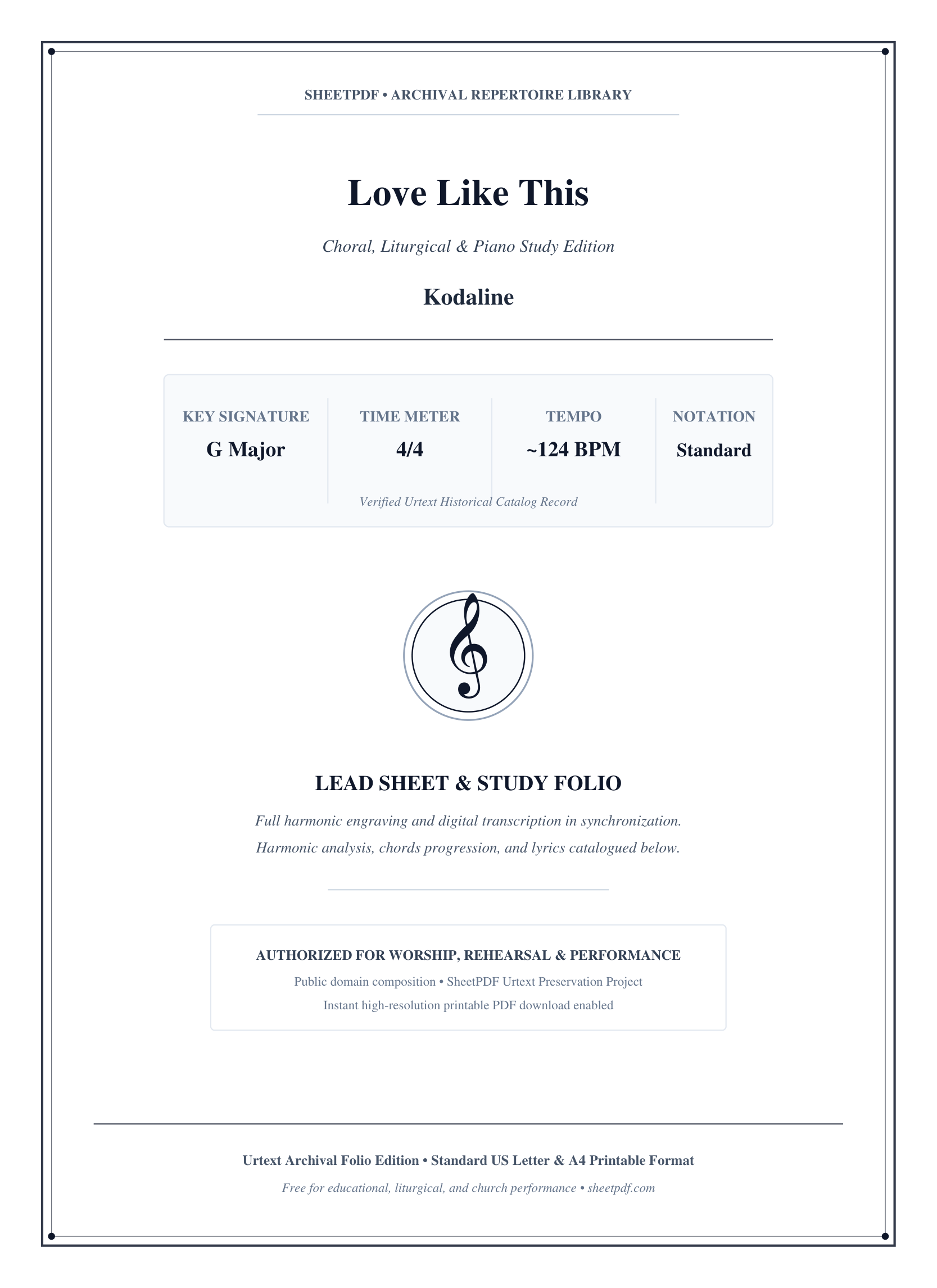 Love Like This Piano Sheet Music Score Page 1