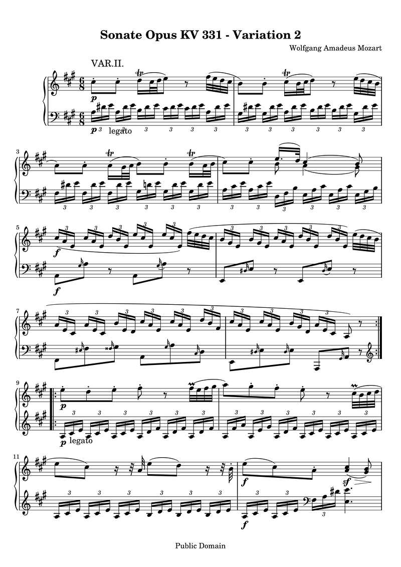 Kv331 1 3 Var2 Piano Sheet Music Page 1 Free PDF