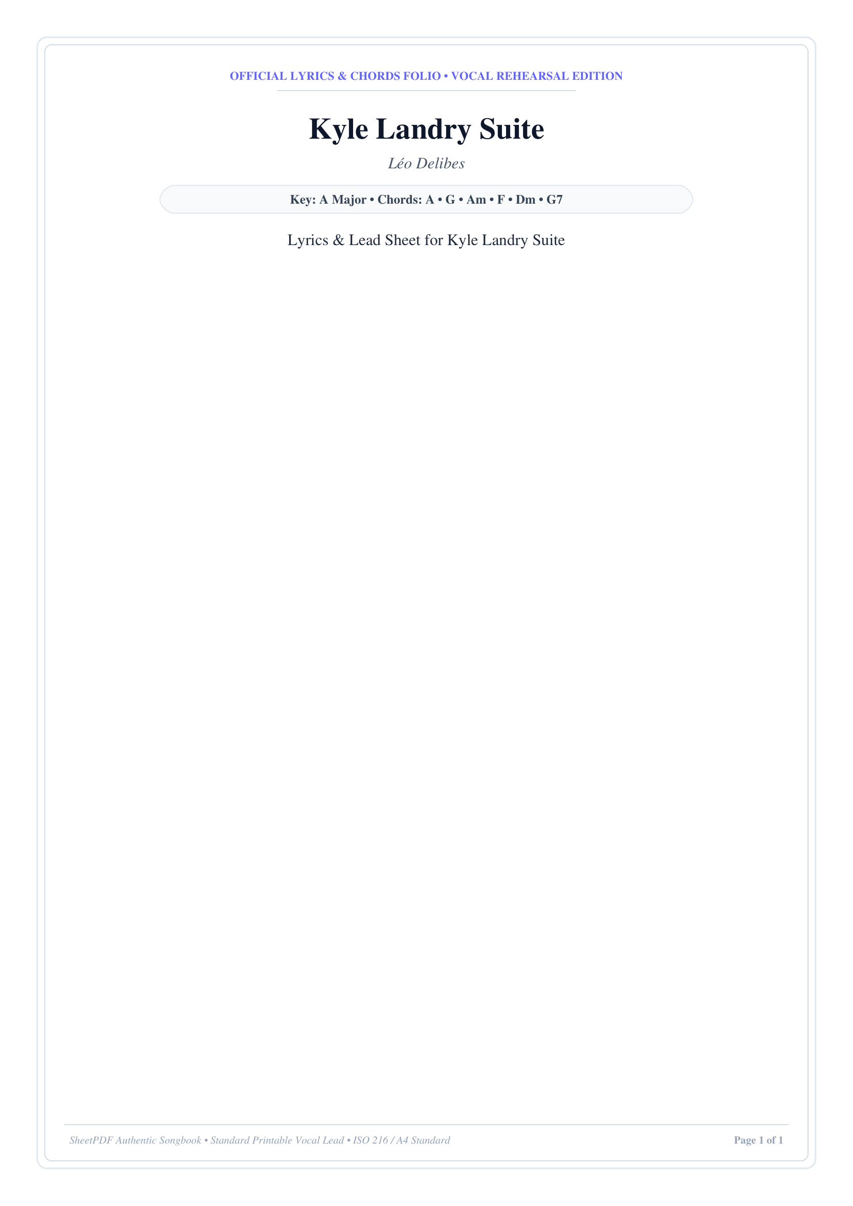 Kyle Landry Suite Piano Sheet Music Page 1 Free PDF