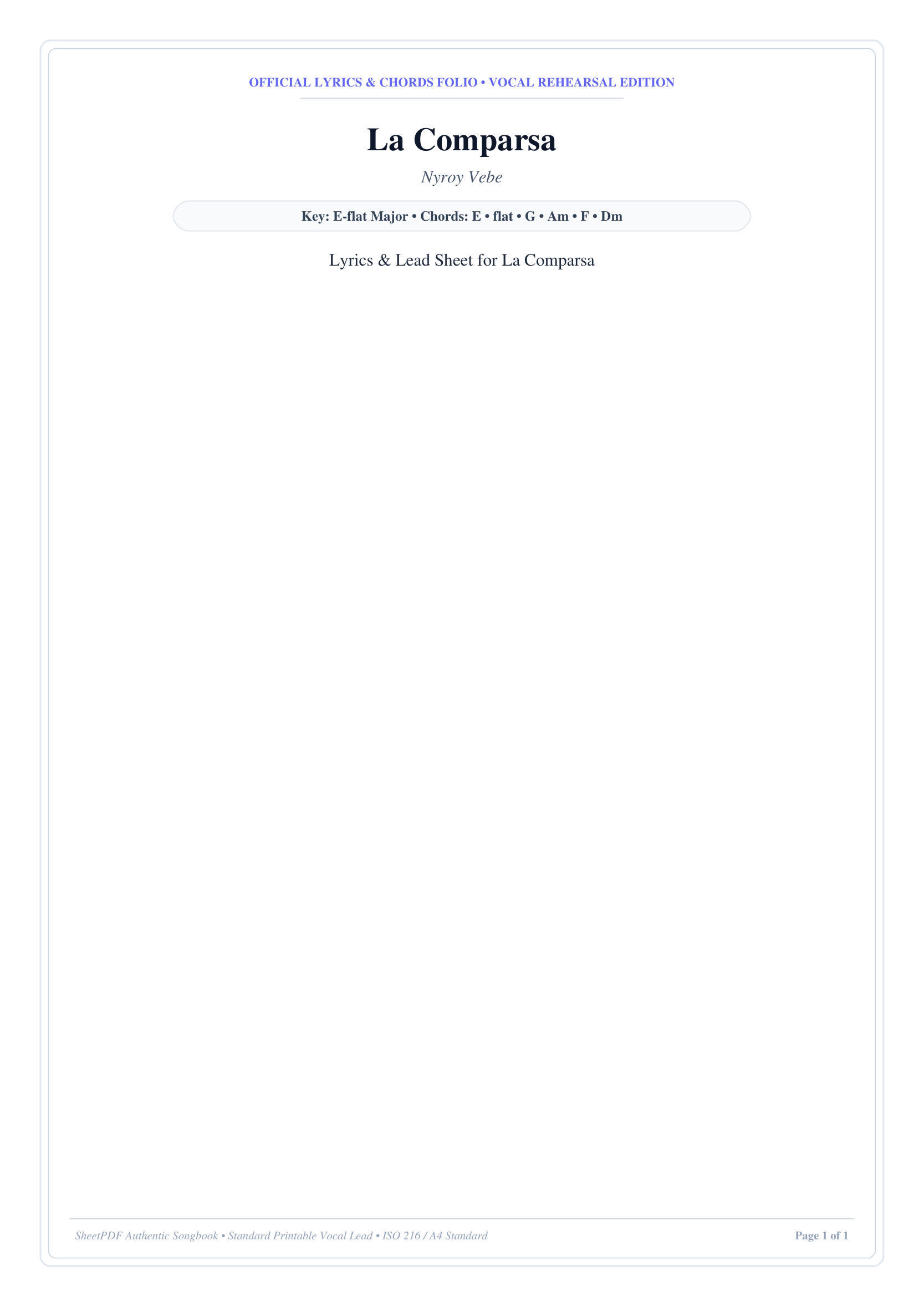 La Comparsa Piano Sheet Music Page 1 Free PDF