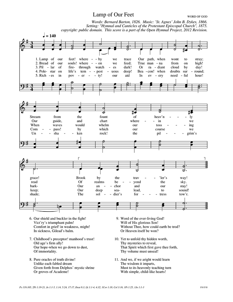 Lamp of Our Feet Piano Sheet Music Page 1 Free PDF
